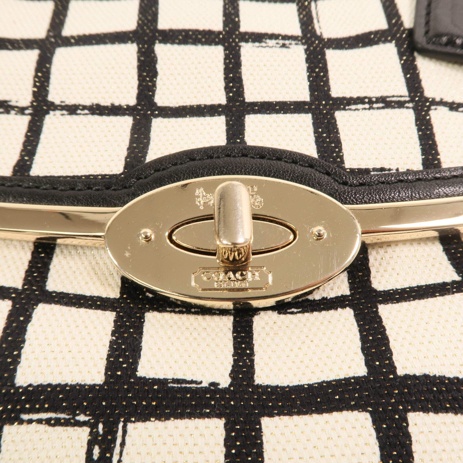 COACH 帆布Shoulder Bag金扣肩背袋