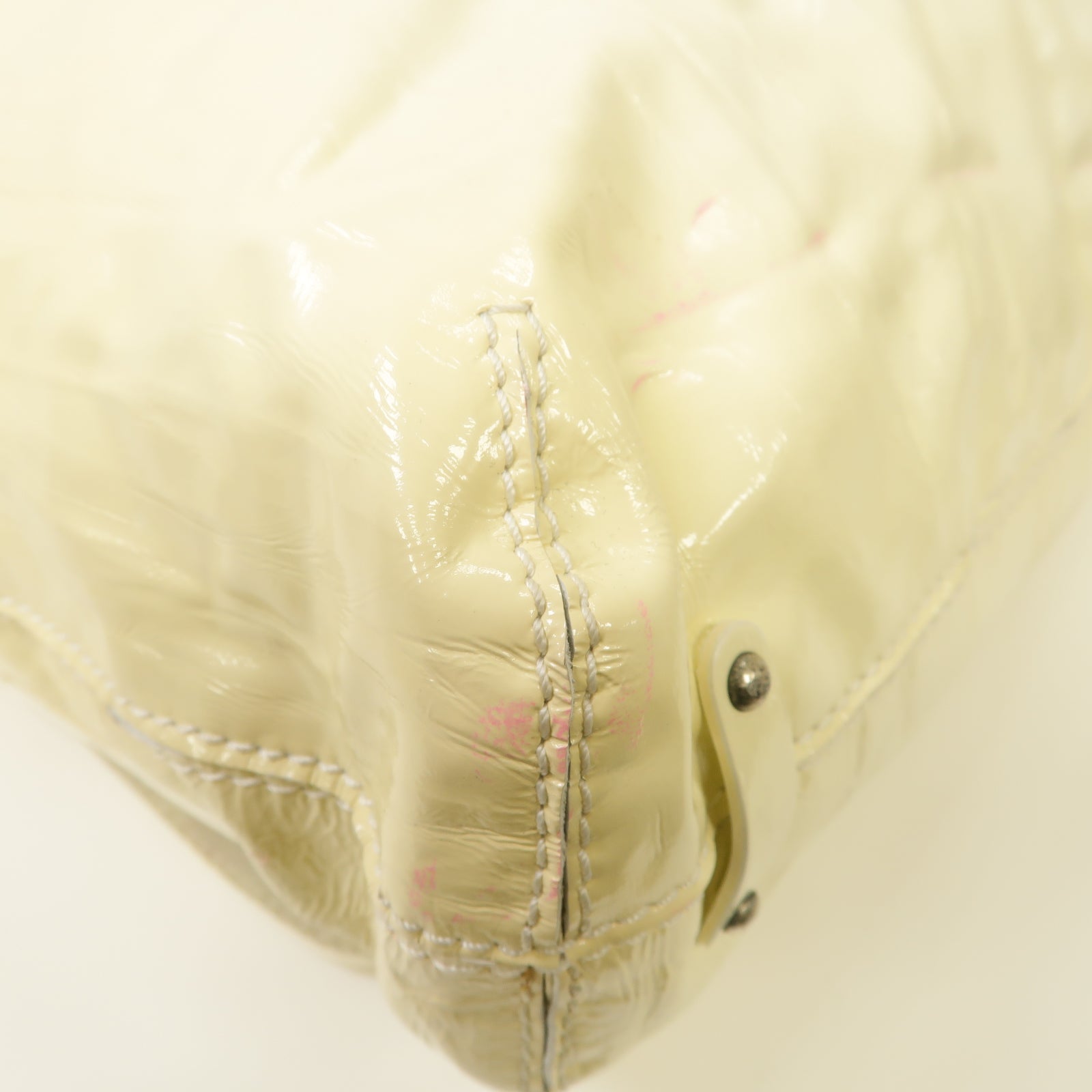 GIVENCHY 【激減優惠】漆皮皮革Shoulder Bag銀扣手挽肩背兩用袋白色