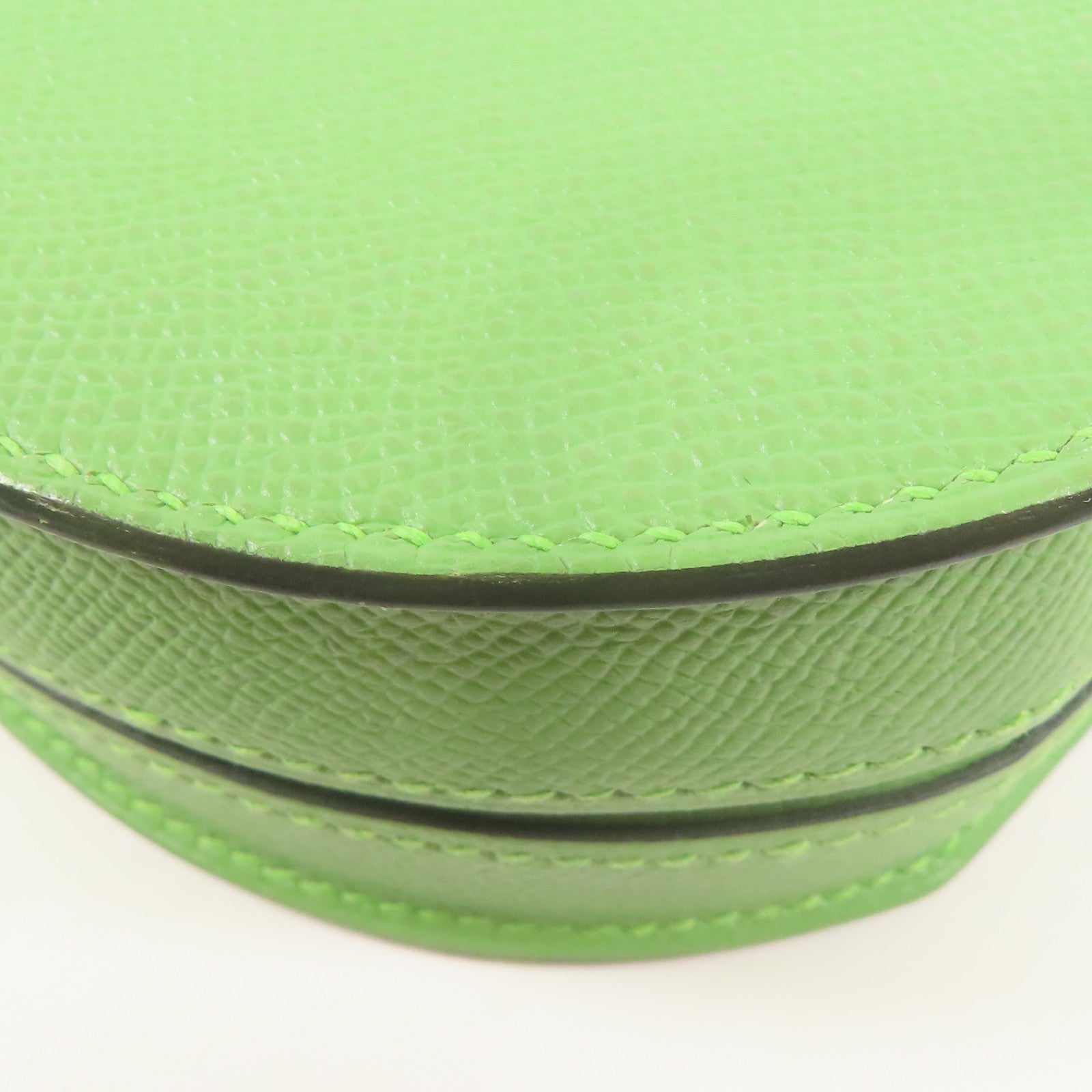 HERMES Epsom皮革Mosaique Mini銀扣肩背袋Vert Criquet