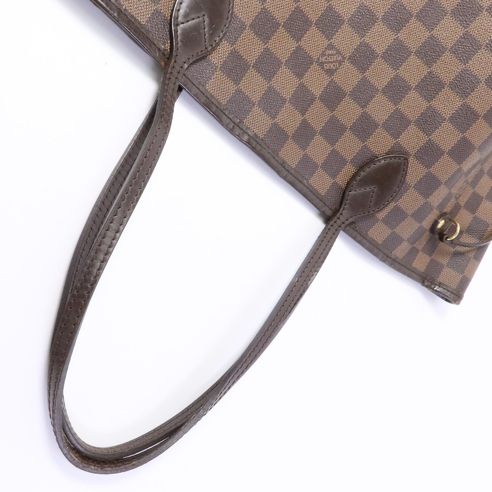 LOUIS VUITTON Damier Neverfull MM金扣肩背袋/手挽袋
