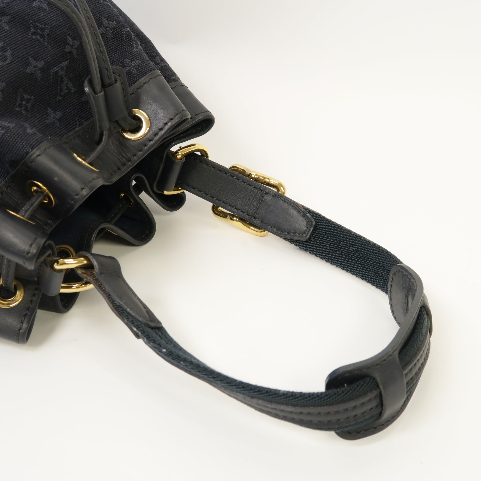 LOUIS VUITTON Monogram Mini Noelie金扣肩背袋深藍色