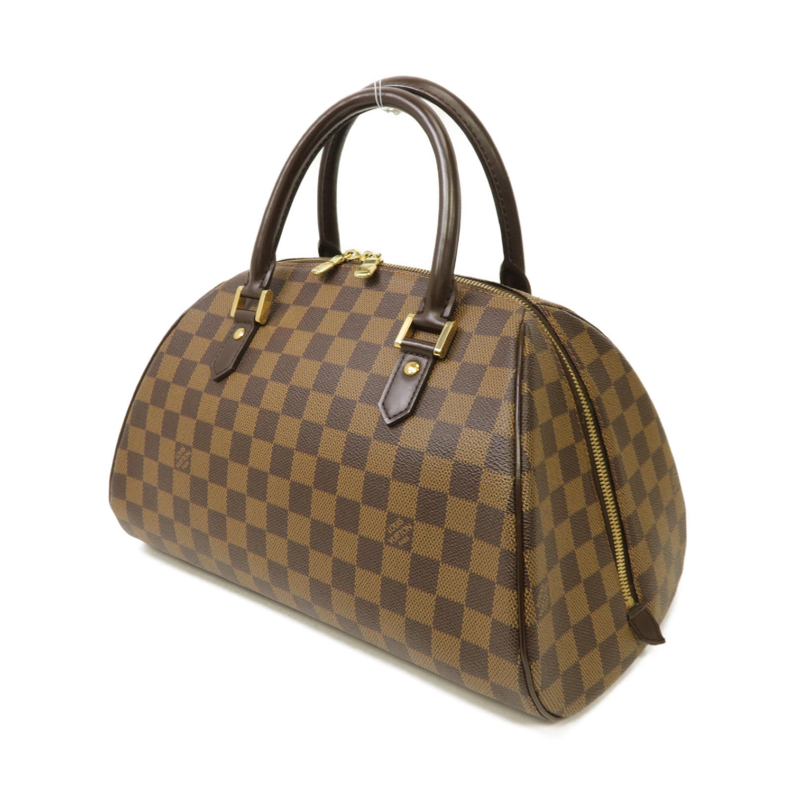 LOUIS VUITTON Damier Ribera MM Hand Bag金扣手挽袋啡色