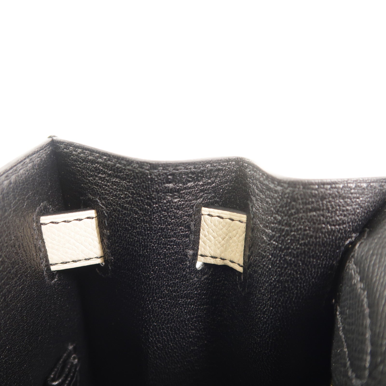 HERMES Epsom皮革Kelly 28 SPO手挽肩背兩用袋Noir/Craie