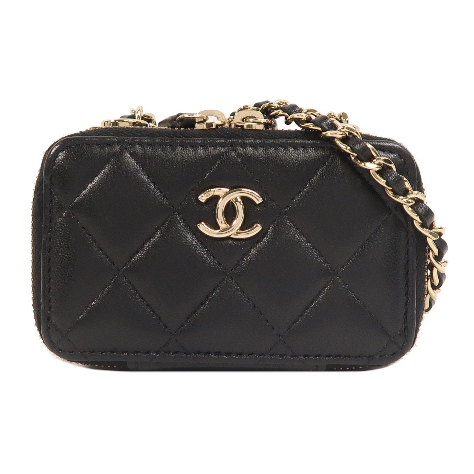 CHANEL 羊皮皮革Chain Shoulder Bag金扣鏈帶肩背袋