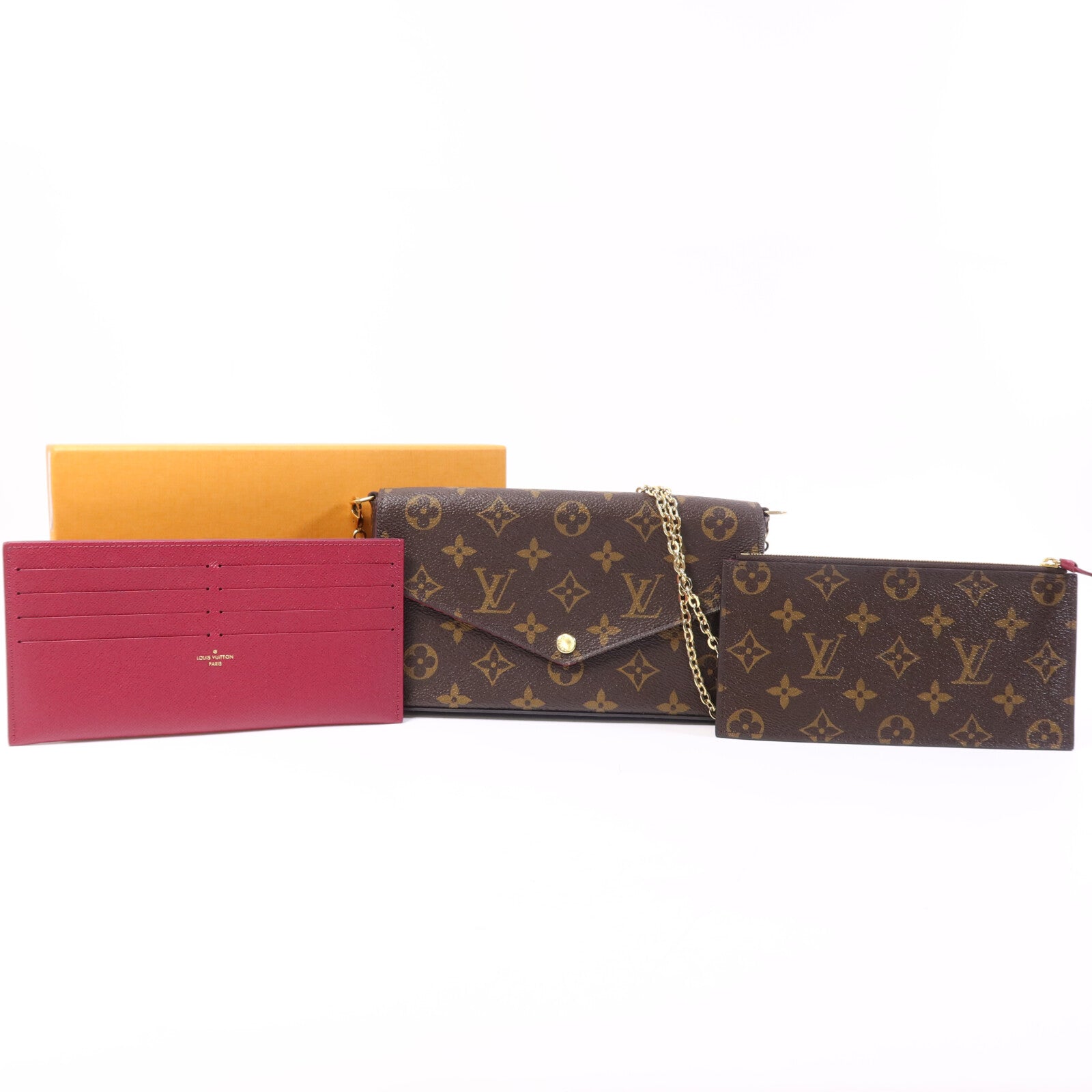 LOUIS VUITTON Monogram Pochette Felicie金扣鏈帶肩背袋