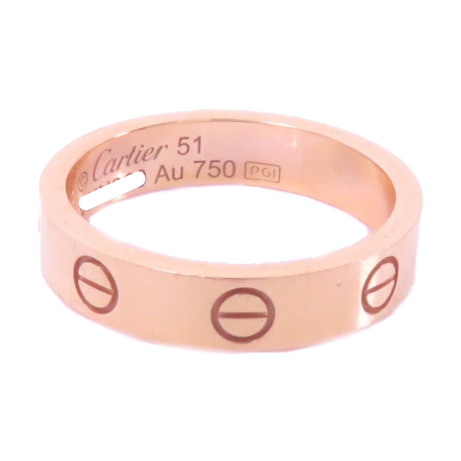CARTIER 18K玫瑰金Love Diamond Ring鑽石戒指Cartier#51/US#5.75