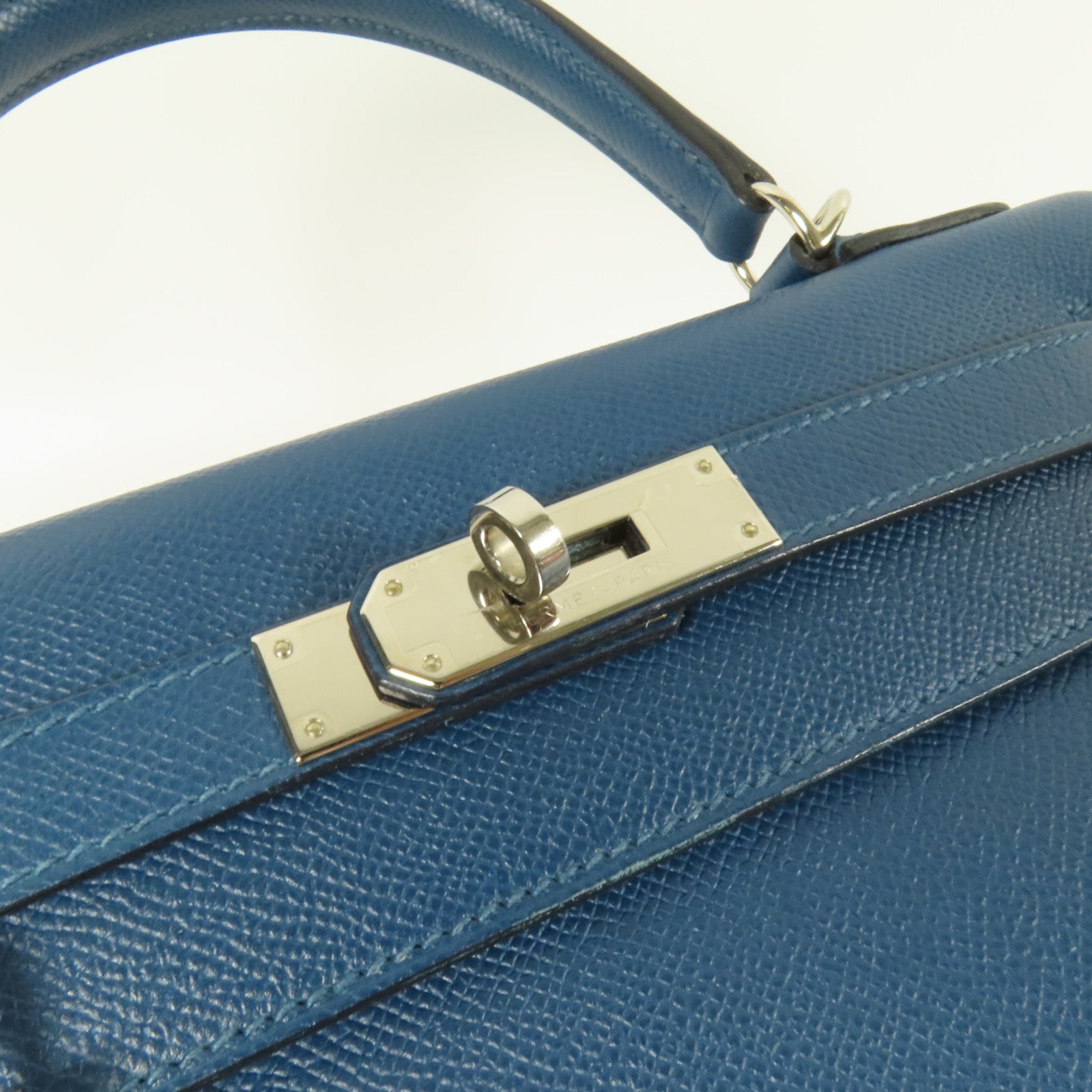 HERMES Epsom皮革Kelly 28銀扣手挽肩背兩用袋Colvert