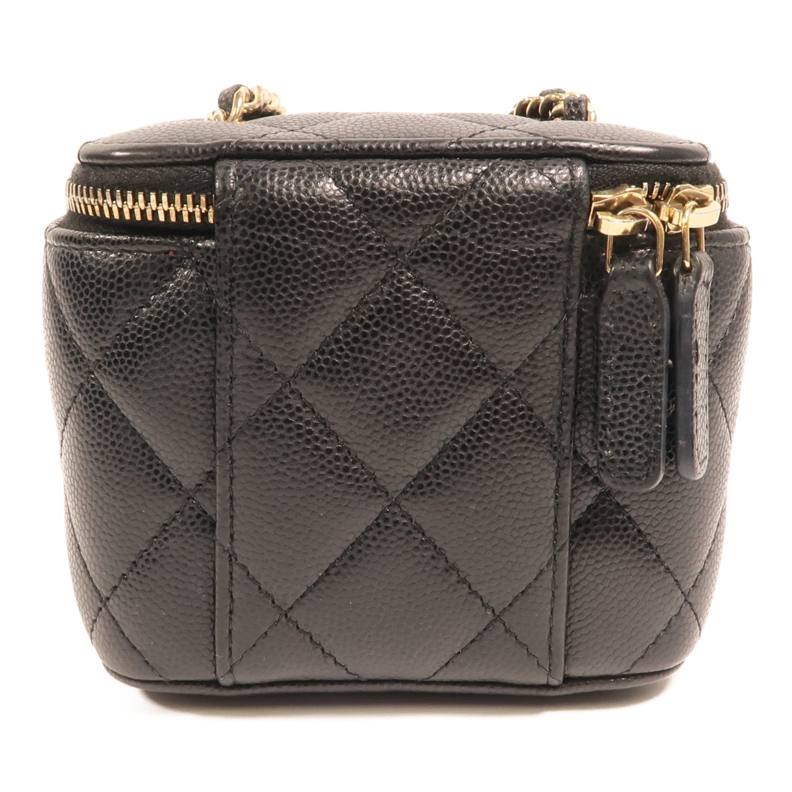 CHANEL 牛皮皮革Vanity Case金扣鏈帶肩背袋