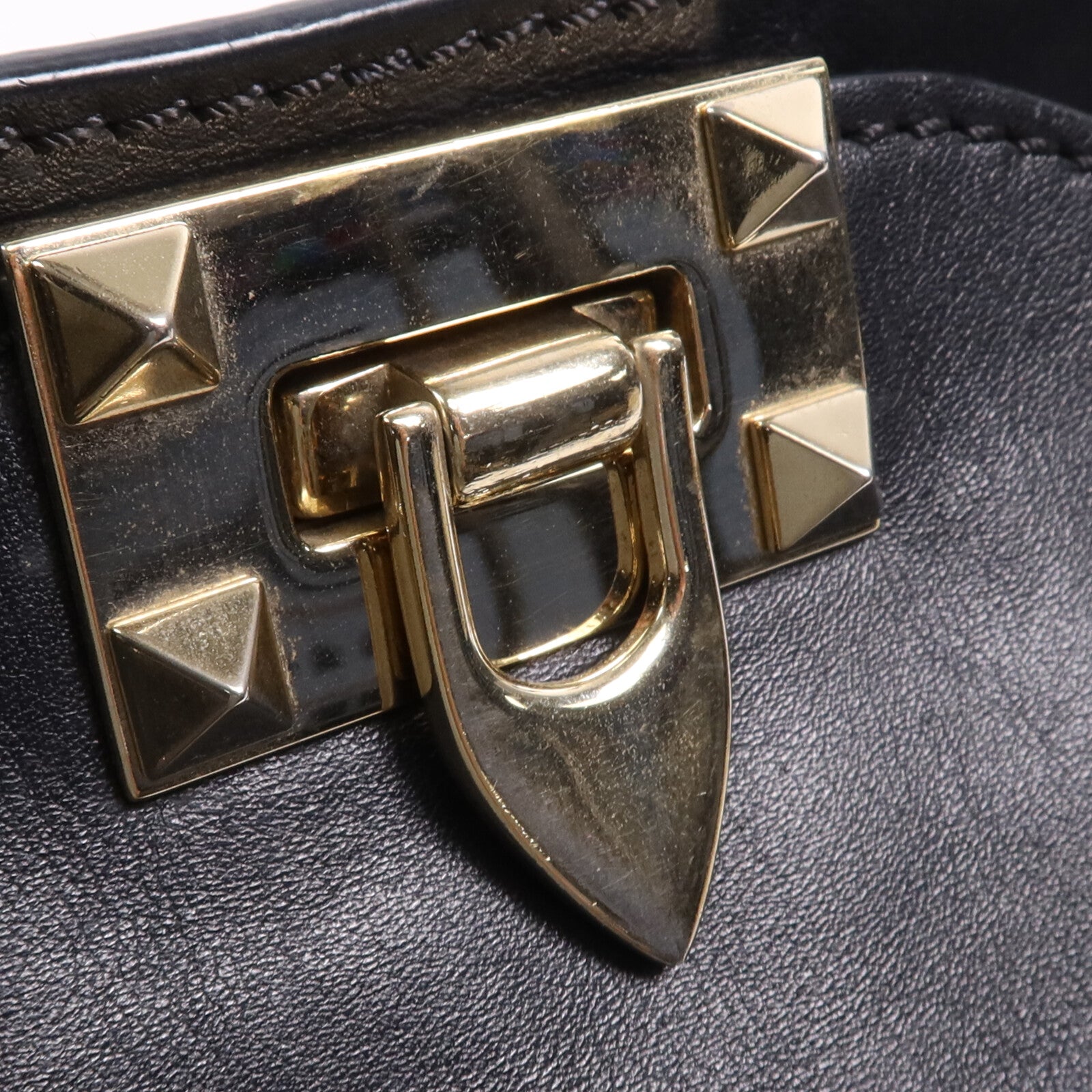 Valentino 牛皮皮革2 Way Shoulder Bag金扣手挽肩背兩用袋