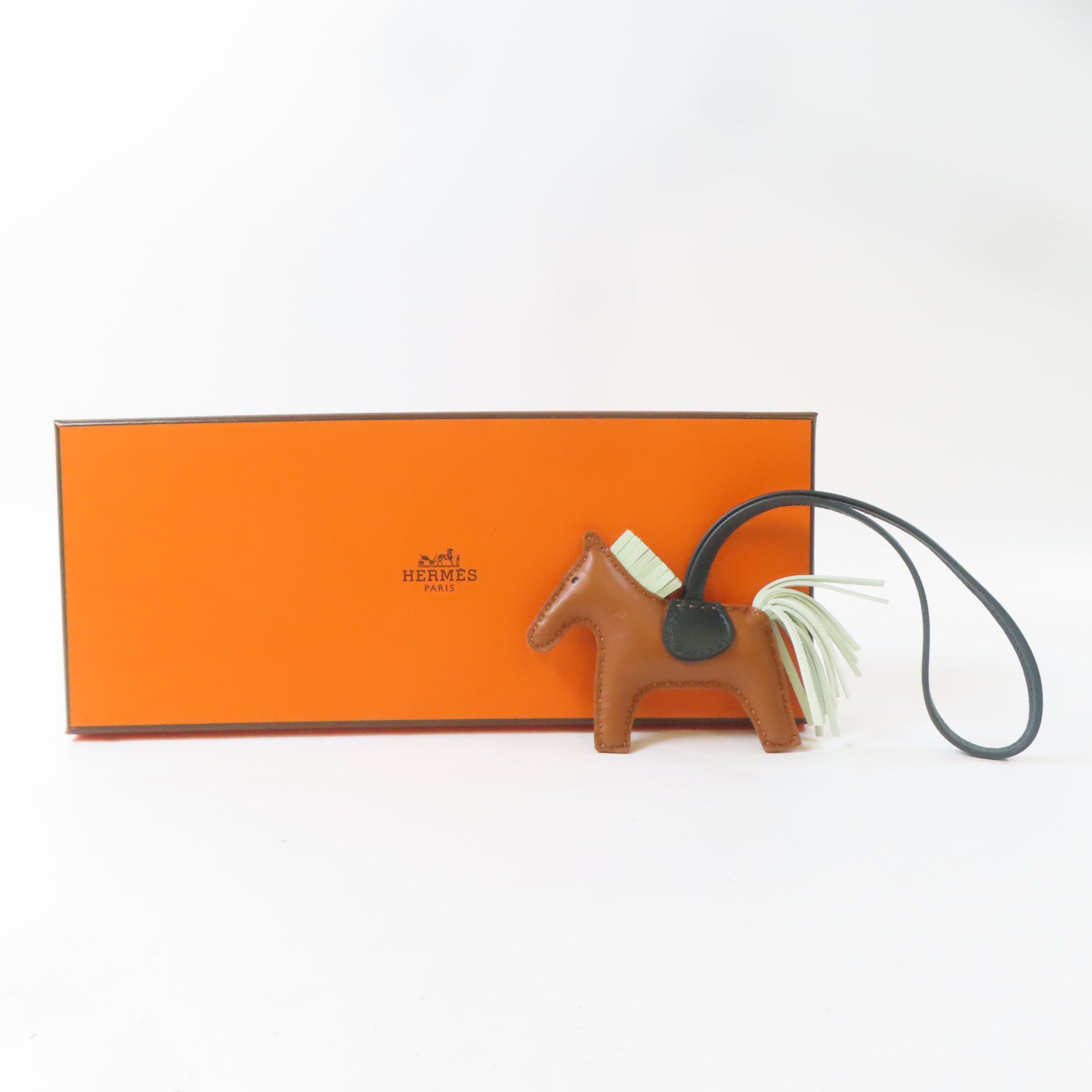HERMES Swift皮革Rodeo PM掛飾Gold/金色/啡色/綠色/黑色