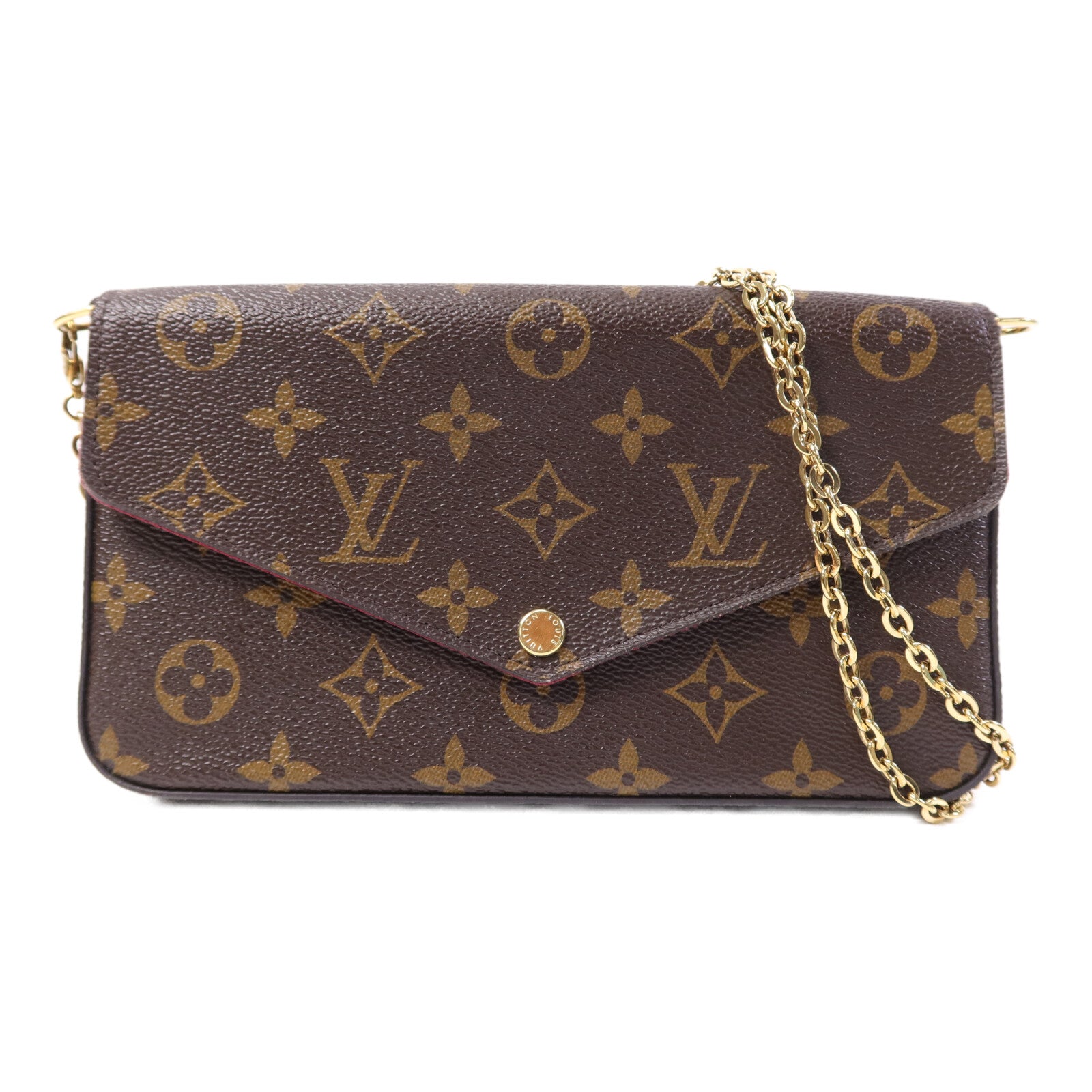 LOUIS VUITTON Monogram Pochette Felicie金扣鏈帶肩背袋