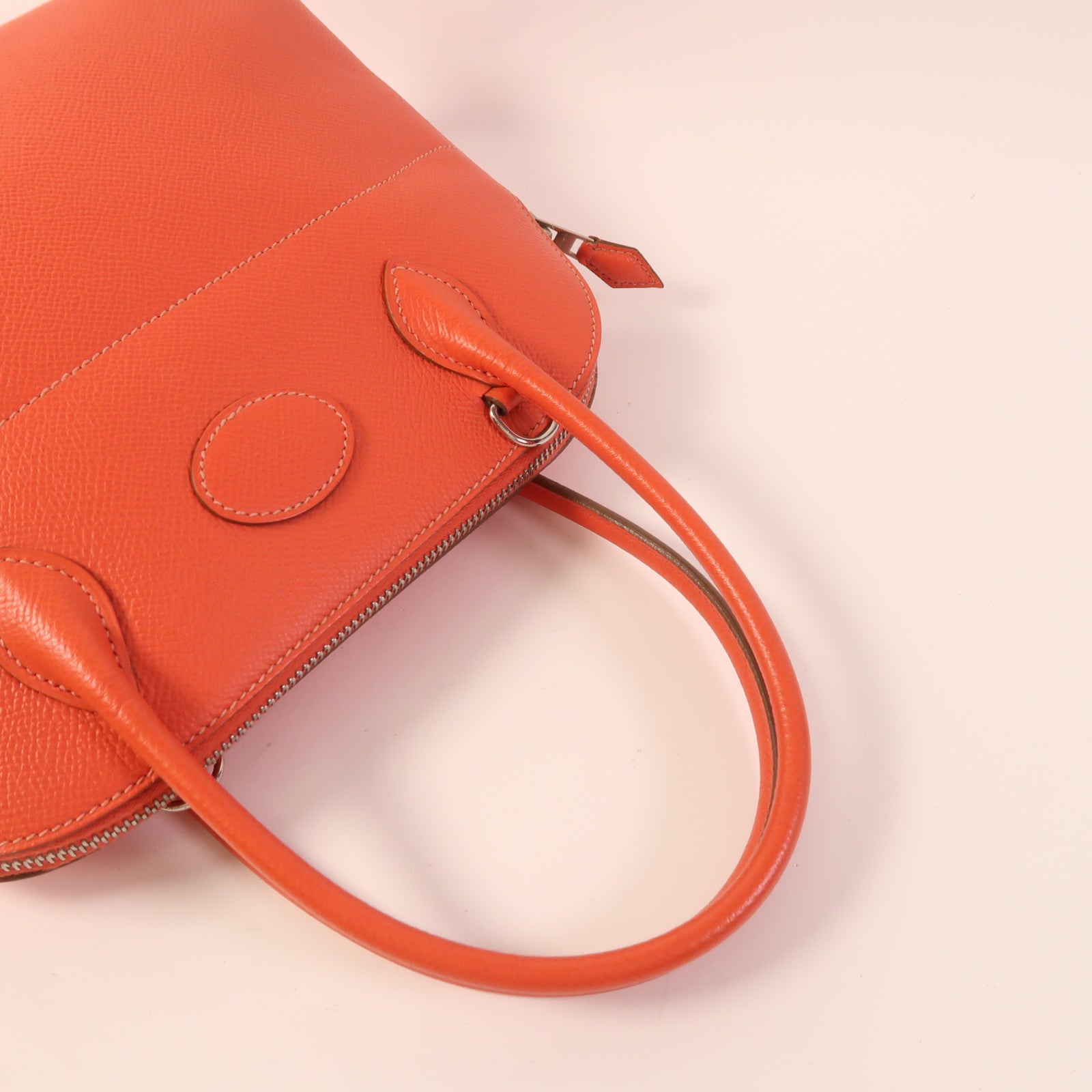 HERMES Epsom皮革Bolide 27銀扣手挽肩背兩用袋T5 Rose Jaipur