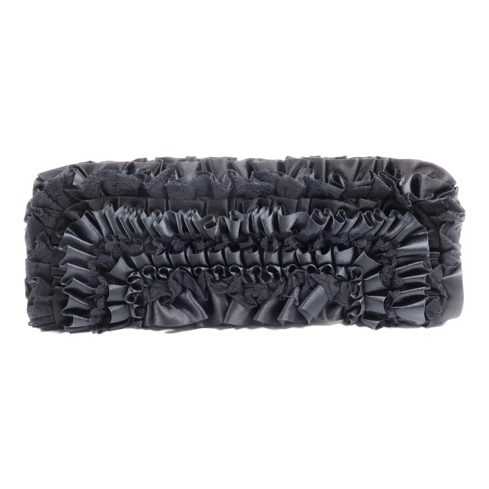 BALENCIAGA 緞面/蕾絲Ruffle Clutch手拿包