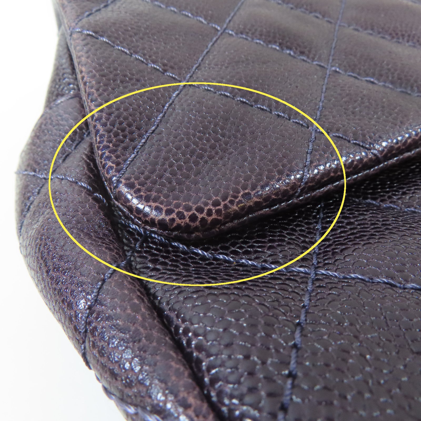 CHANEL 【激減優惠】菱格Caviar皮革Chain Shoulder Bag鏈帶肩背袋紫色