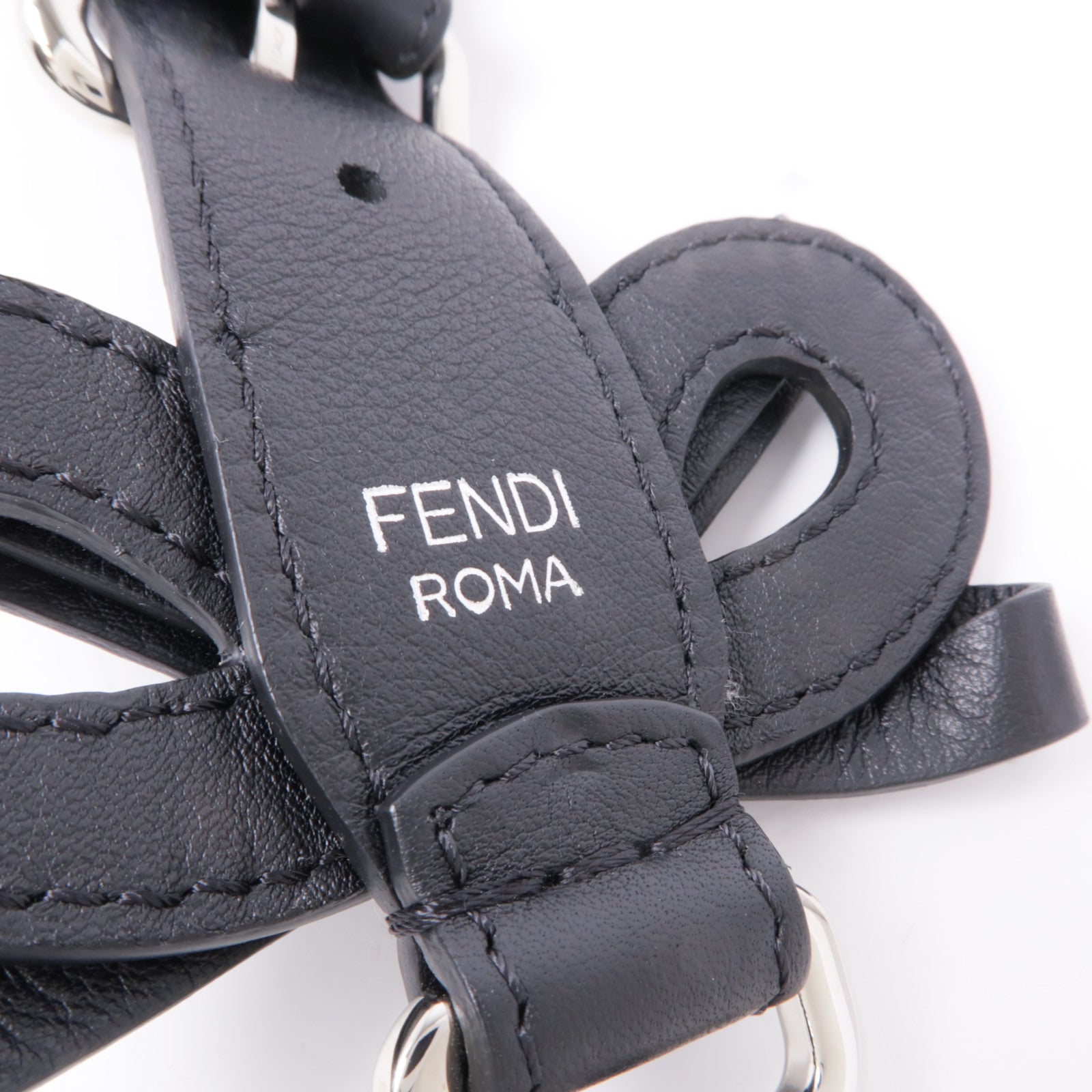 FENDI 牛皮皮革Strap銀扣肩帶