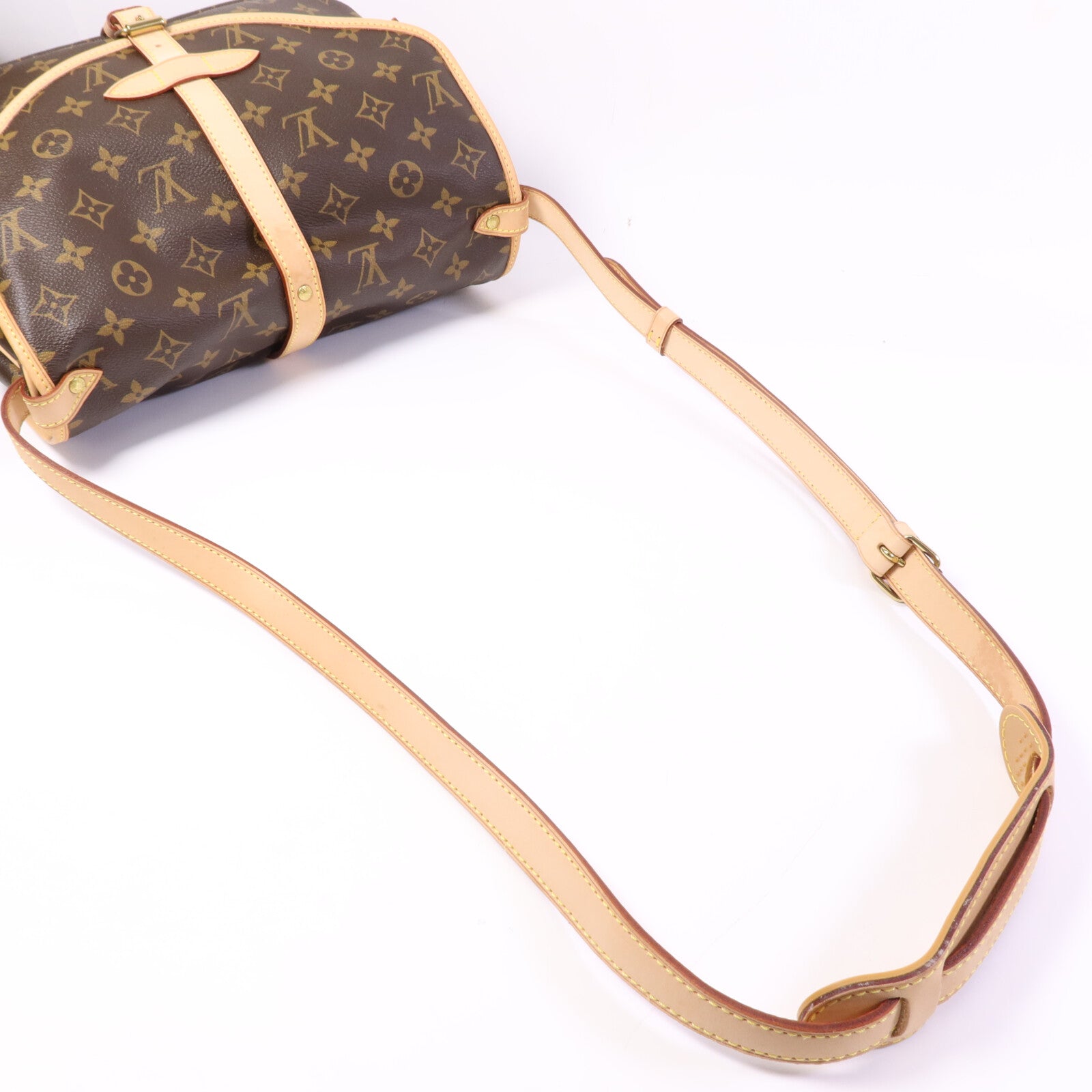 LOUIS VUITTON Monogram Saumur BB金扣手挽肩背兩用袋