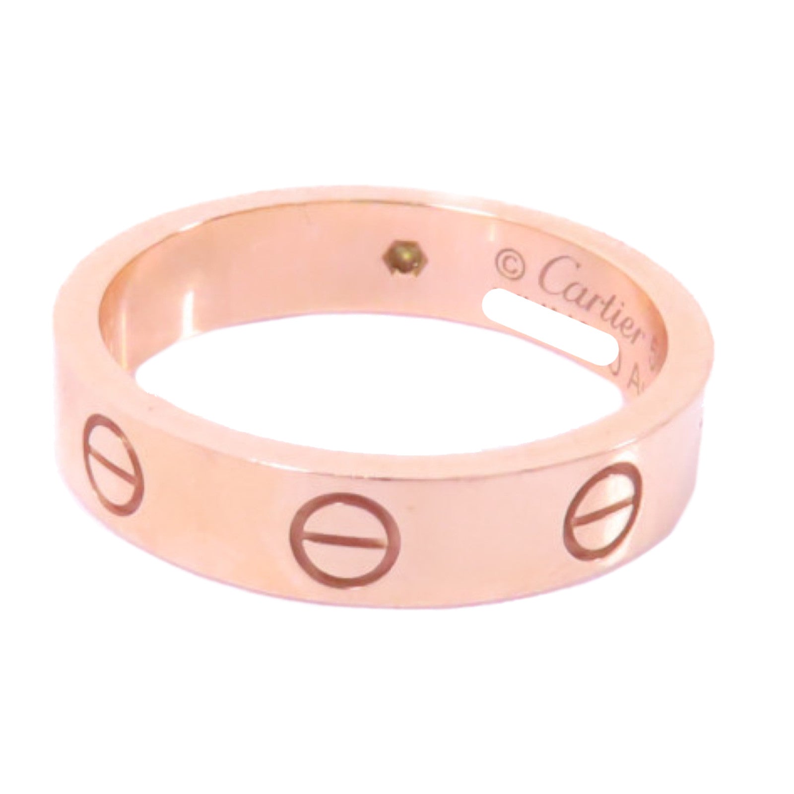 CARTIER 18K玫瑰金Love Diamond Ring鑽石戒指Cartier#51/US#5.75