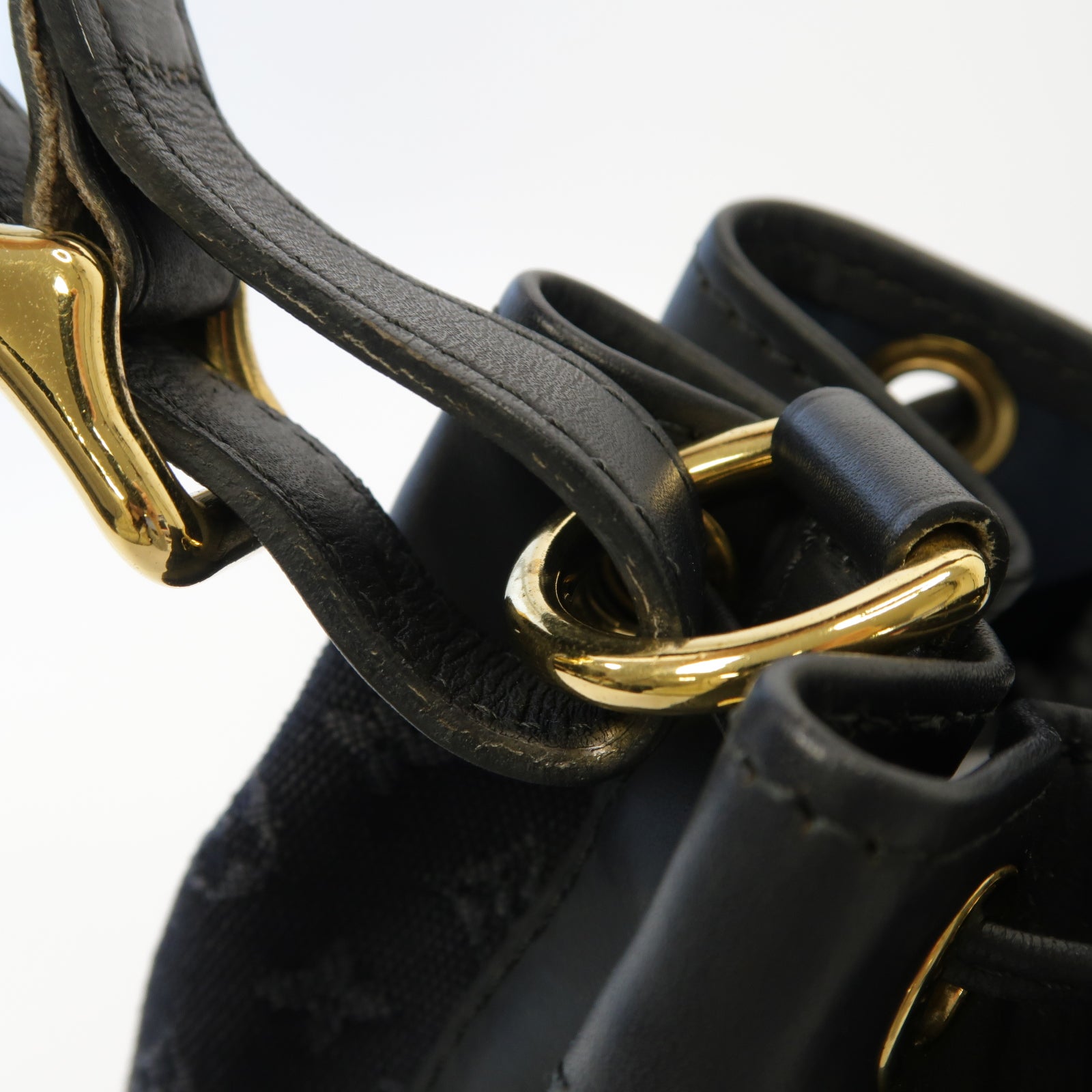 LOUIS VUITTON Monogram Mini Noelie金扣肩背袋深藍色