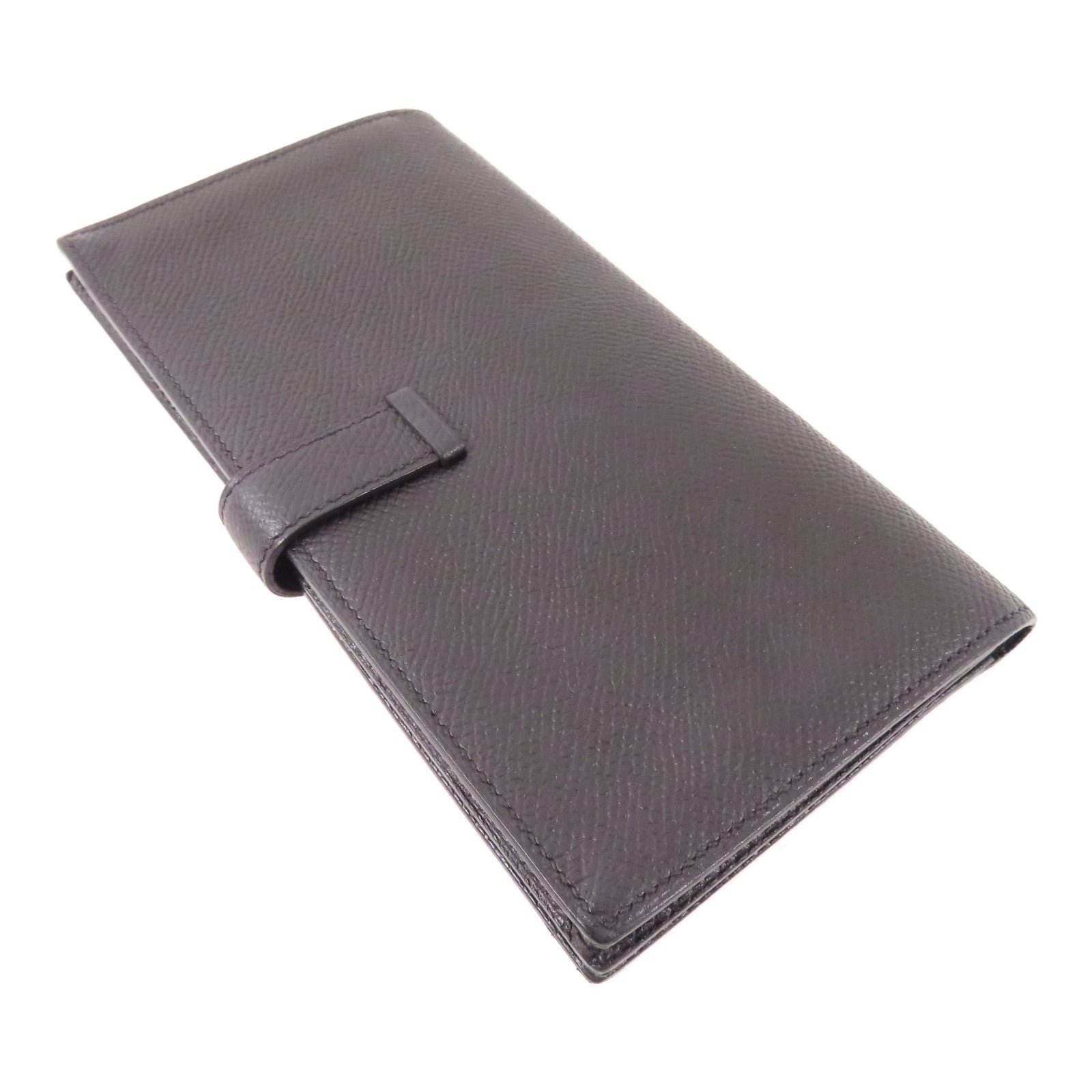 HERMES 【激減優惠】Epsom皮革Bearn Long Wallet金扣長錢包Noir