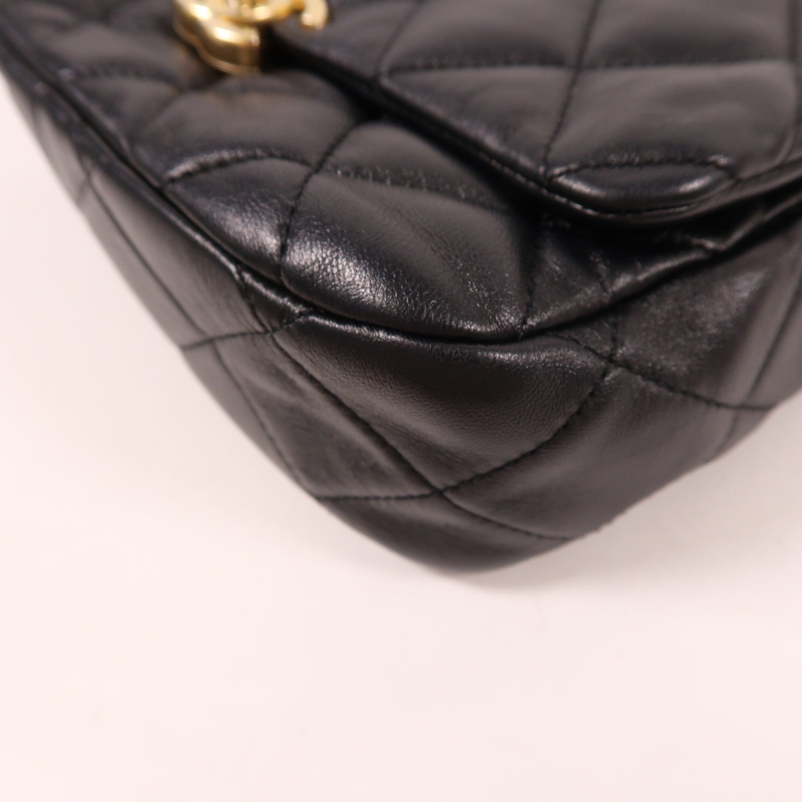 CHANEL 羊皮皮革Flap Shoulder Bag金扣鏈帶肩背袋
