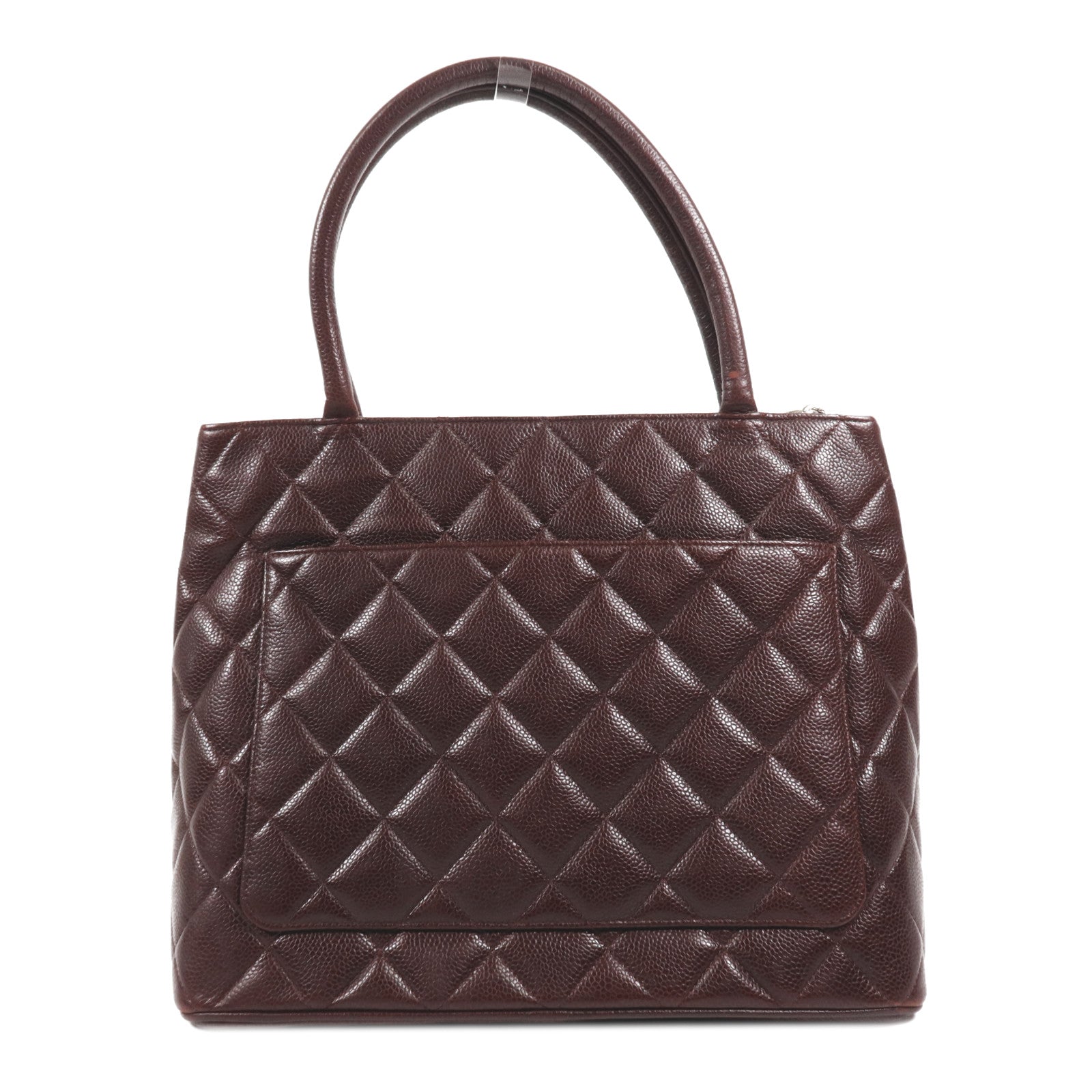 CHANEL 牛皮皮革Medallion Tote銀扣手挽袋