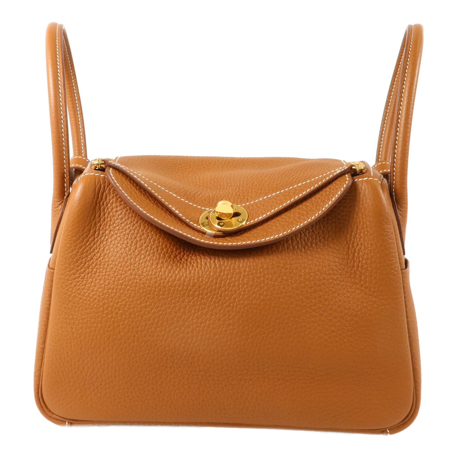 HERMES Clemence皮革Lindy 26手挽肩背兩用袋Gold