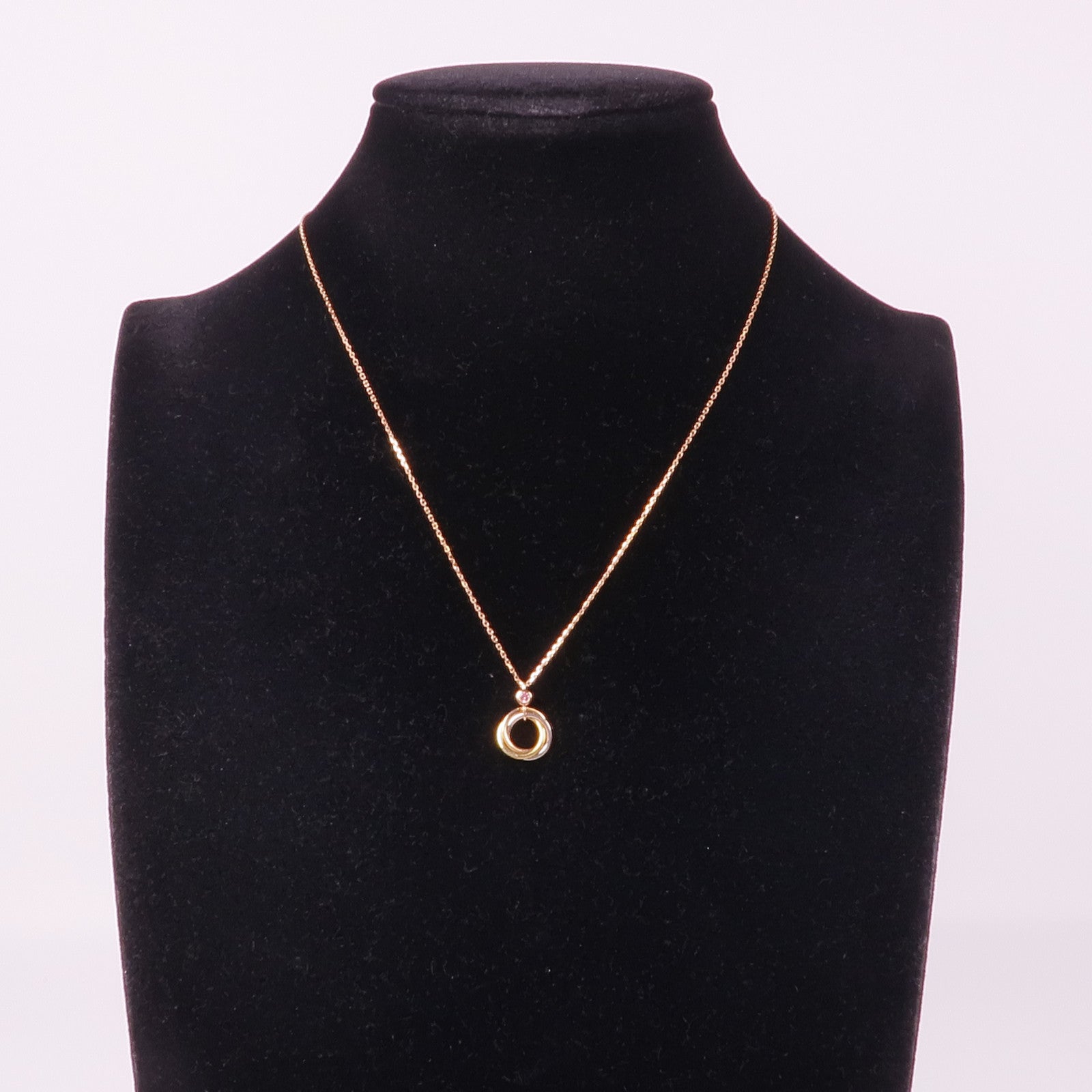 CARTIER 【激減優惠】18K黃金/白金/玫瑰金Trinity Necklace With Pink Sapphire粉紅色藍寶石項鍊