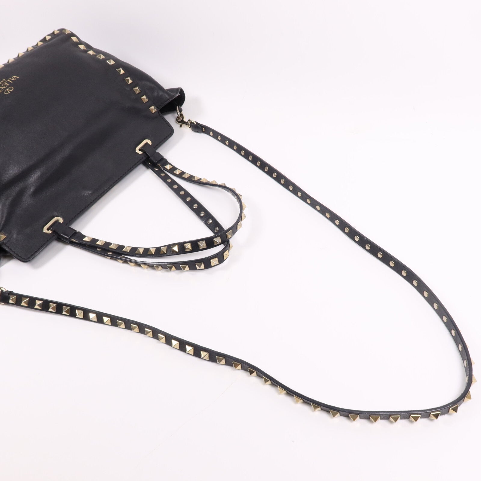 Valentino 牛皮皮革2 Way Shoulder Bag金扣手挽肩背兩用袋