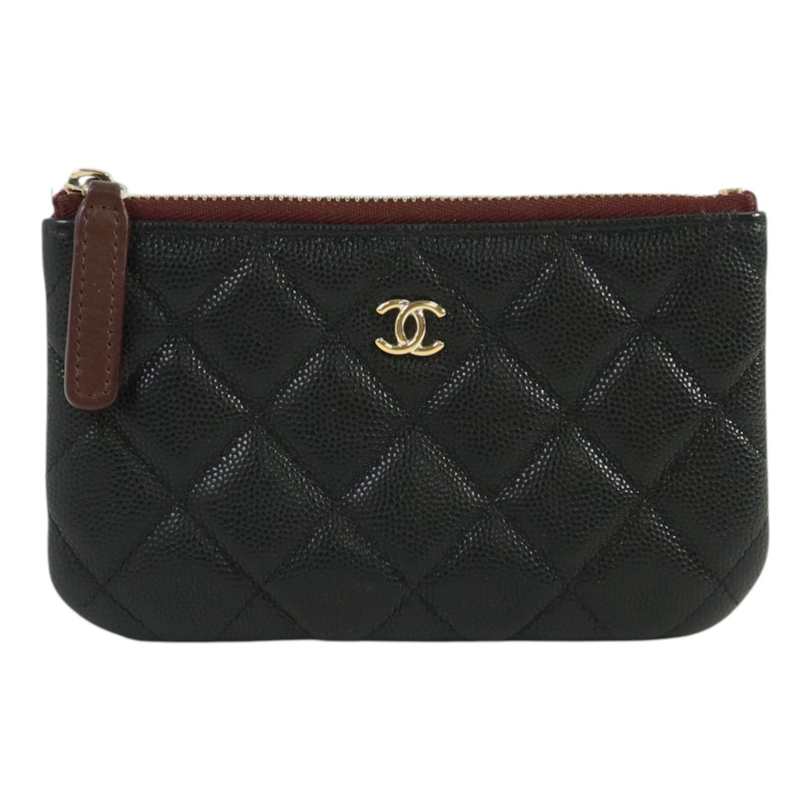 CHANEL 牛皮皮革Classic Small Zipper Pouch金扣錢包
