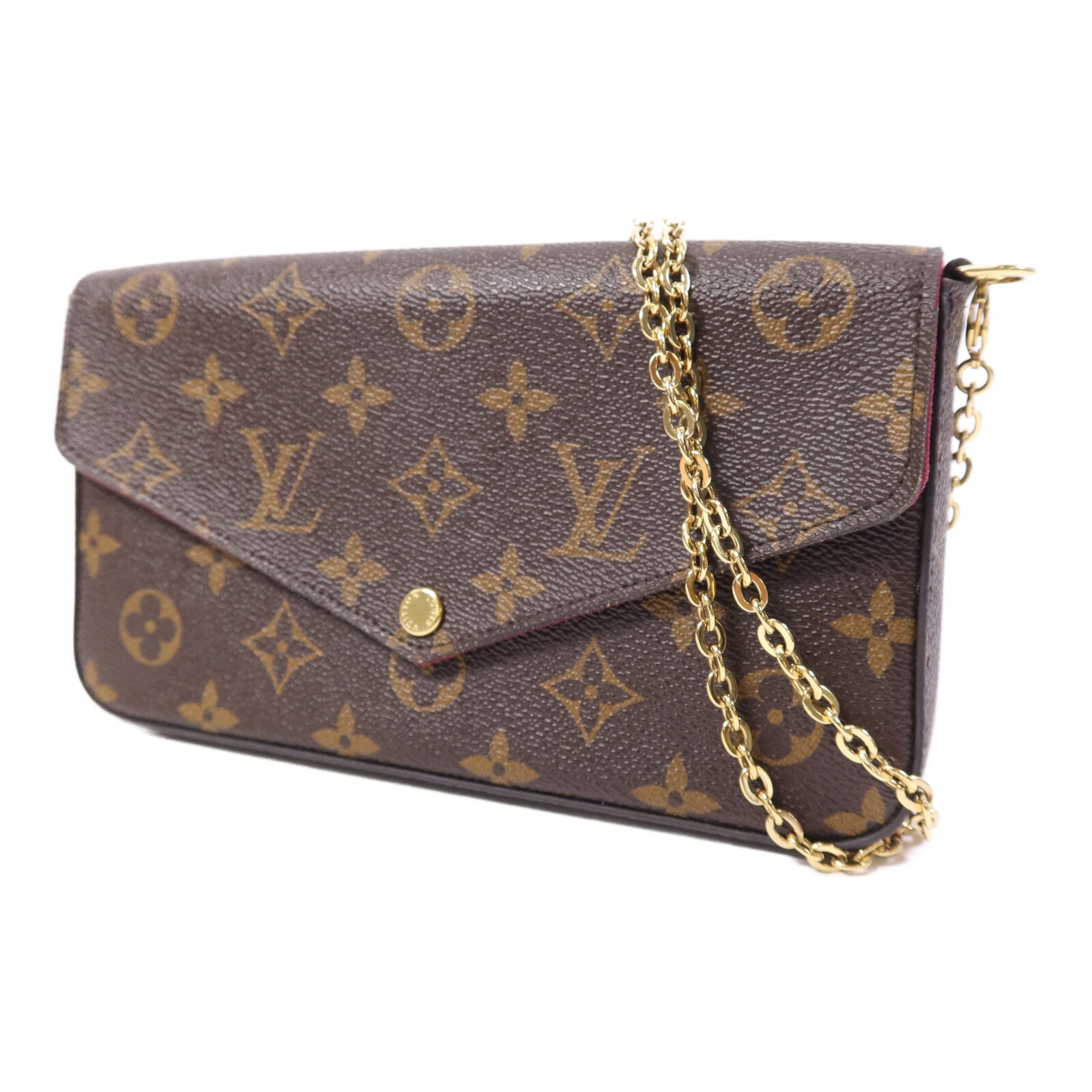 LOUIS VUITTON Monogram Pochette Felicie金扣鏈帶肩背袋