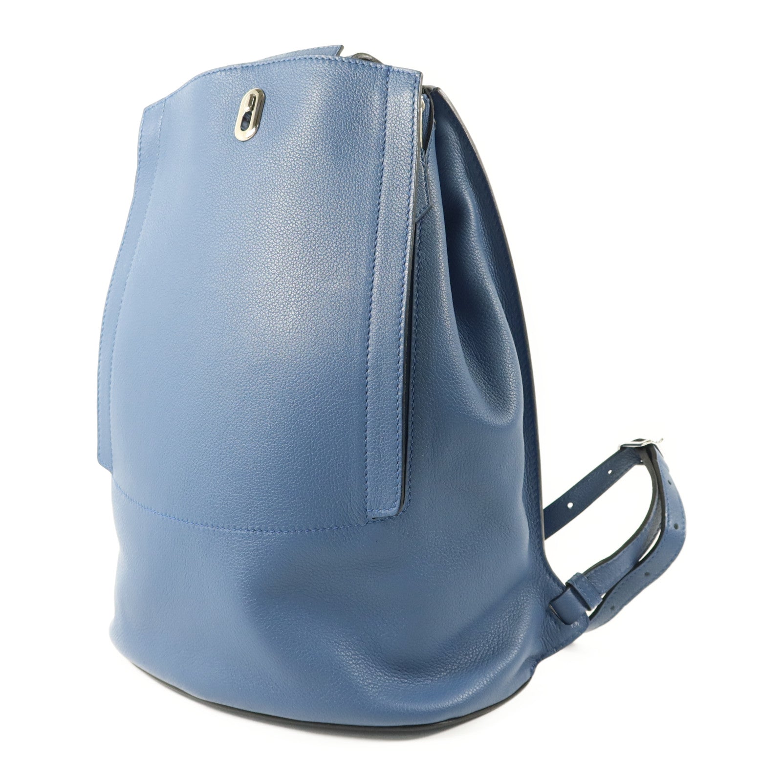 HERMES Evercolor皮革Sac A Dos GR24銀扣背包Bleu Brighton