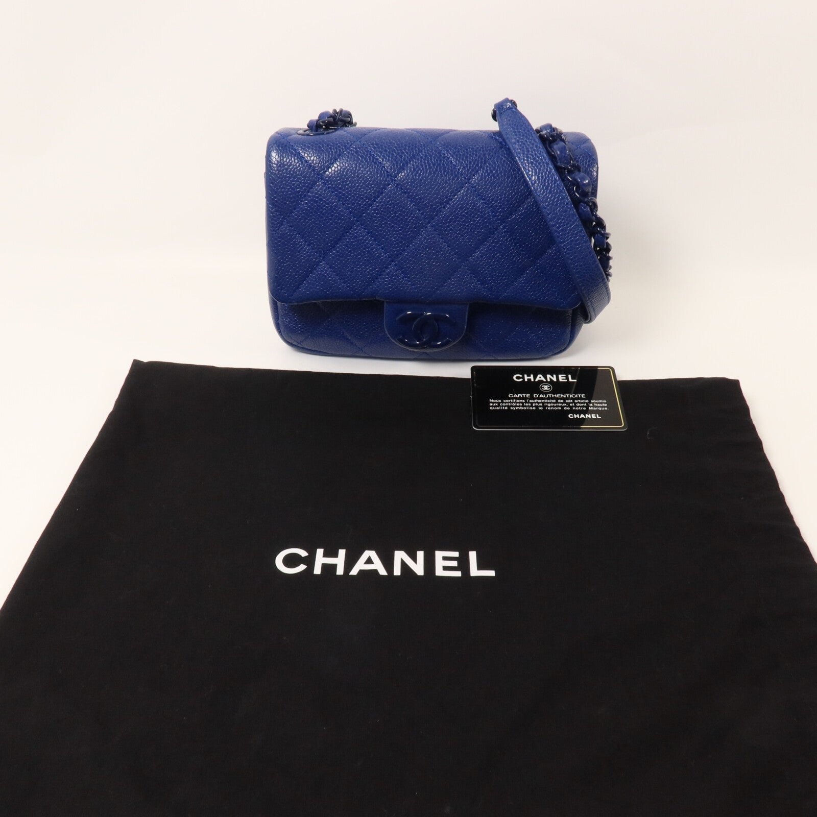 CHANEL 牛皮皮革Mini Square Flap Bag鏈帶肩背袋