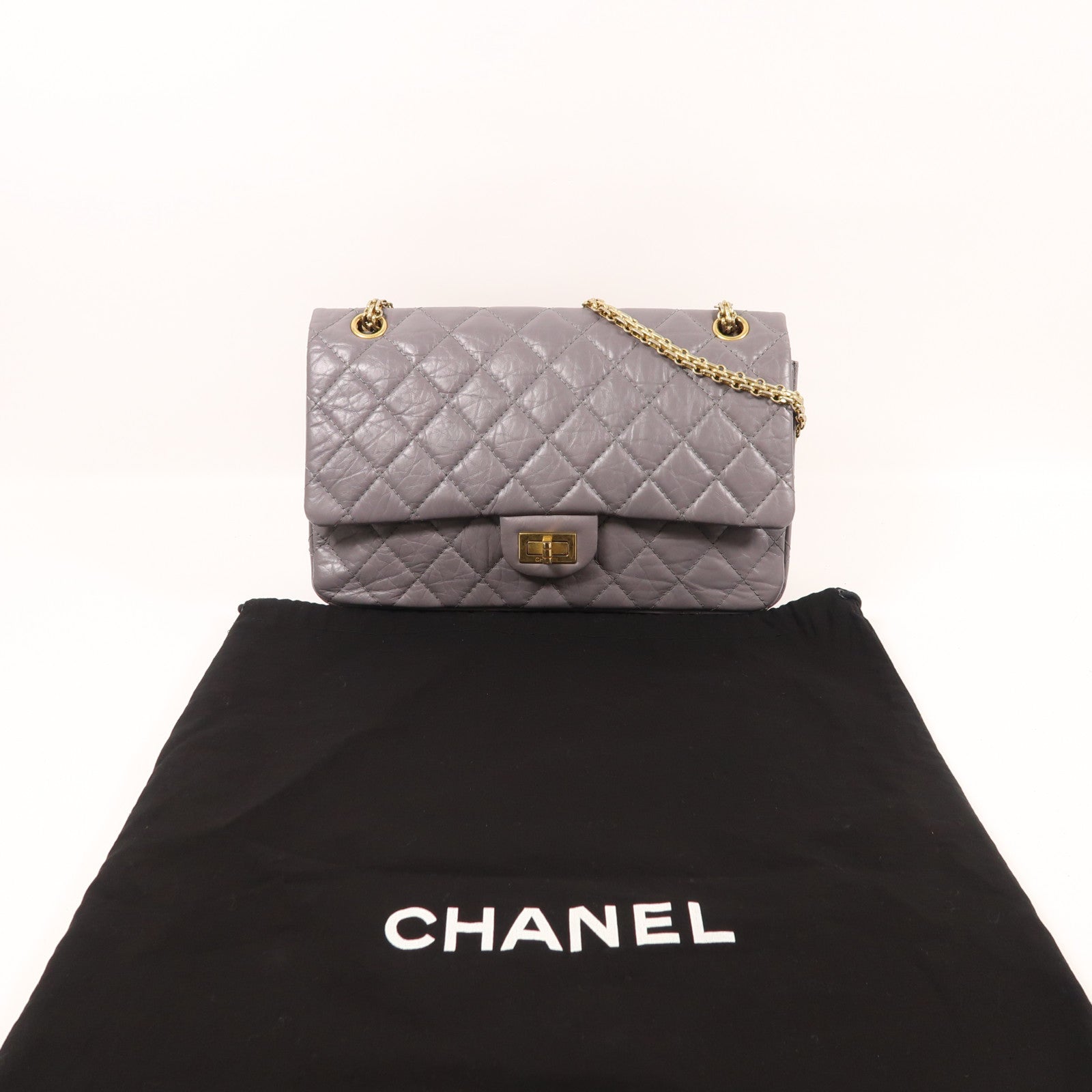 CHANEL 牛皮皮革Chanel 2.55 Reissue金扣鏈帶肩背袋