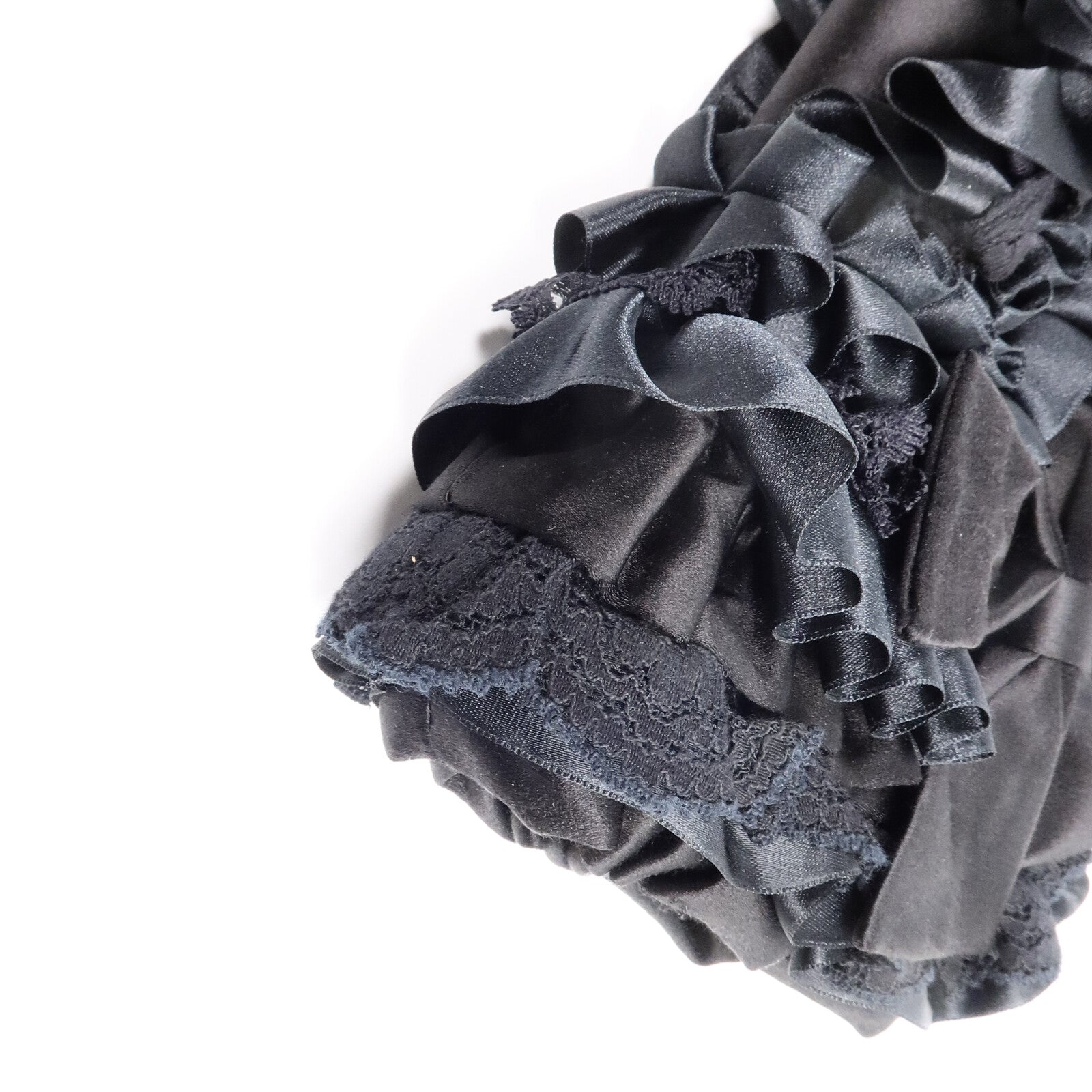BALENCIAGA 緞面/蕾絲Ruffle Clutch手拿包