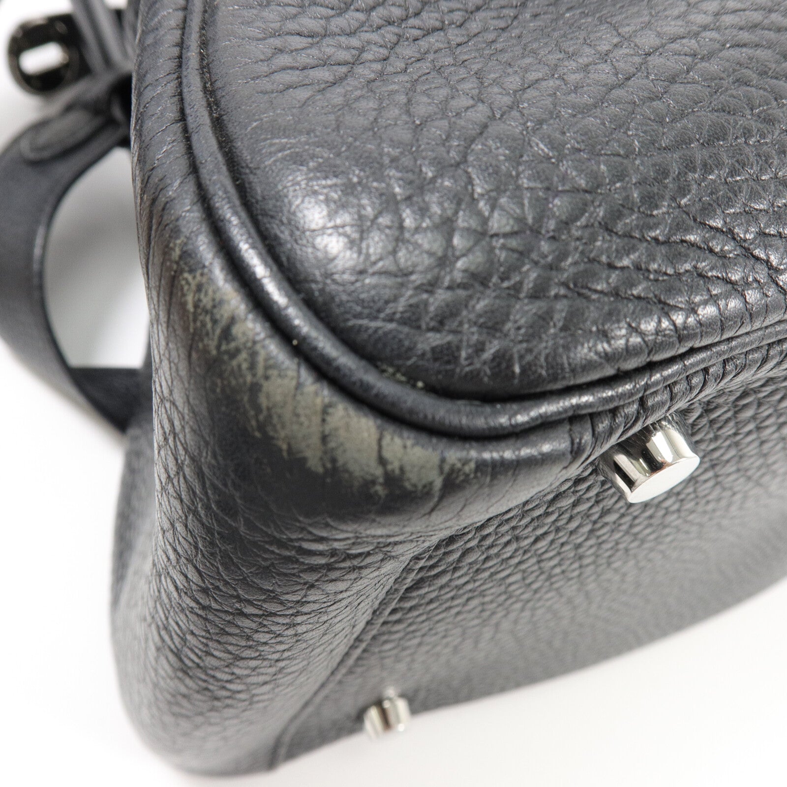 HERMES Clemence皮革Lindy 30手挽肩背兩用袋Noir