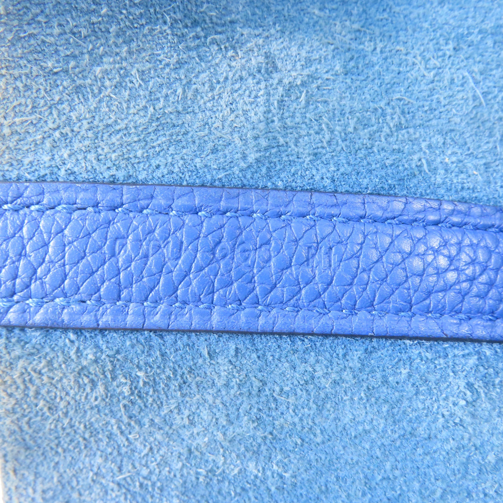 HERMES Clemence皮革Picotin MM銀扣手挽袋Bleu Zellige/藍色