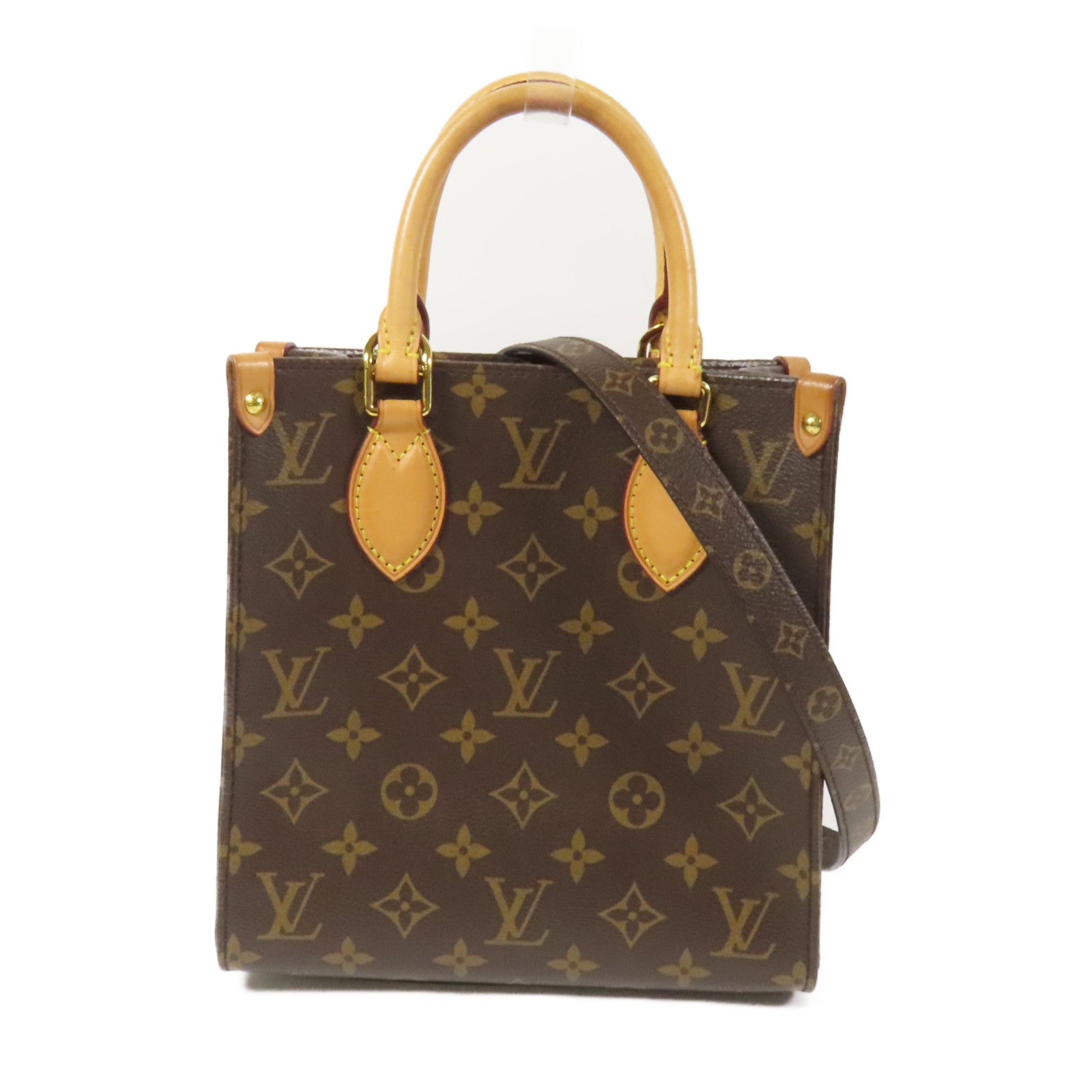 LOUIS VUITTON Monogram Sac Plat BB金扣手挽肩背兩用袋