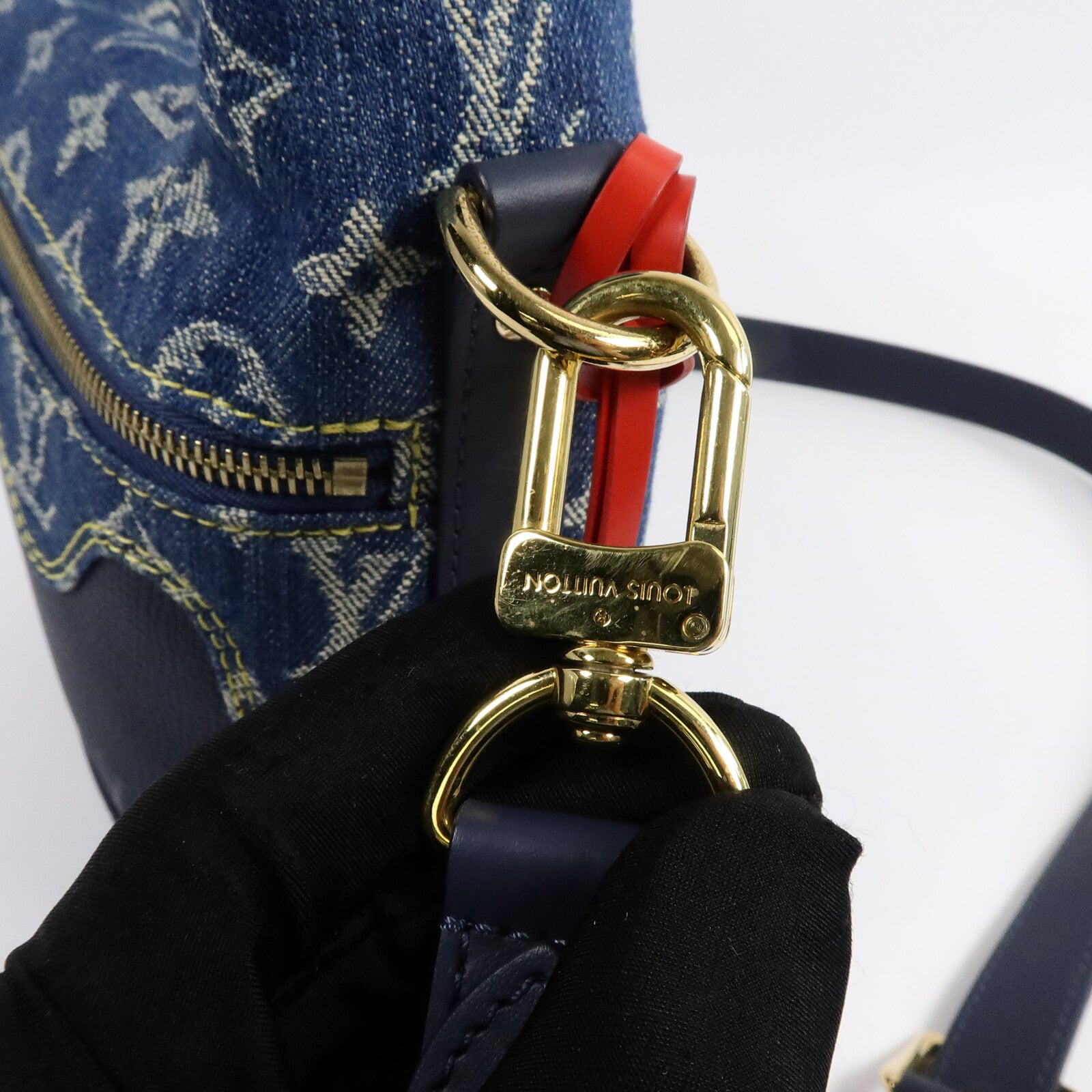 LOUIS VUITTON Denim/Taurillon Japanese Cruiser手挽肩背兩用袋