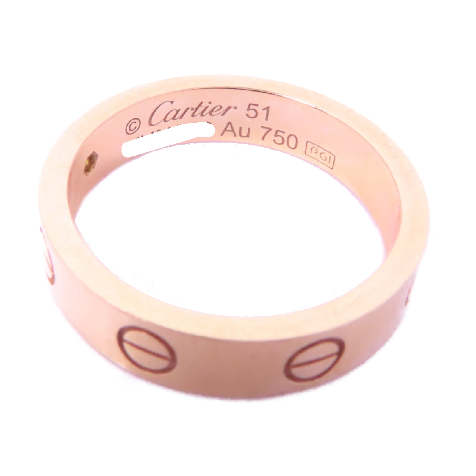 CARTIER 18K玫瑰金Love Diamond Ring鑽石戒指Cartier#51/US#5.75