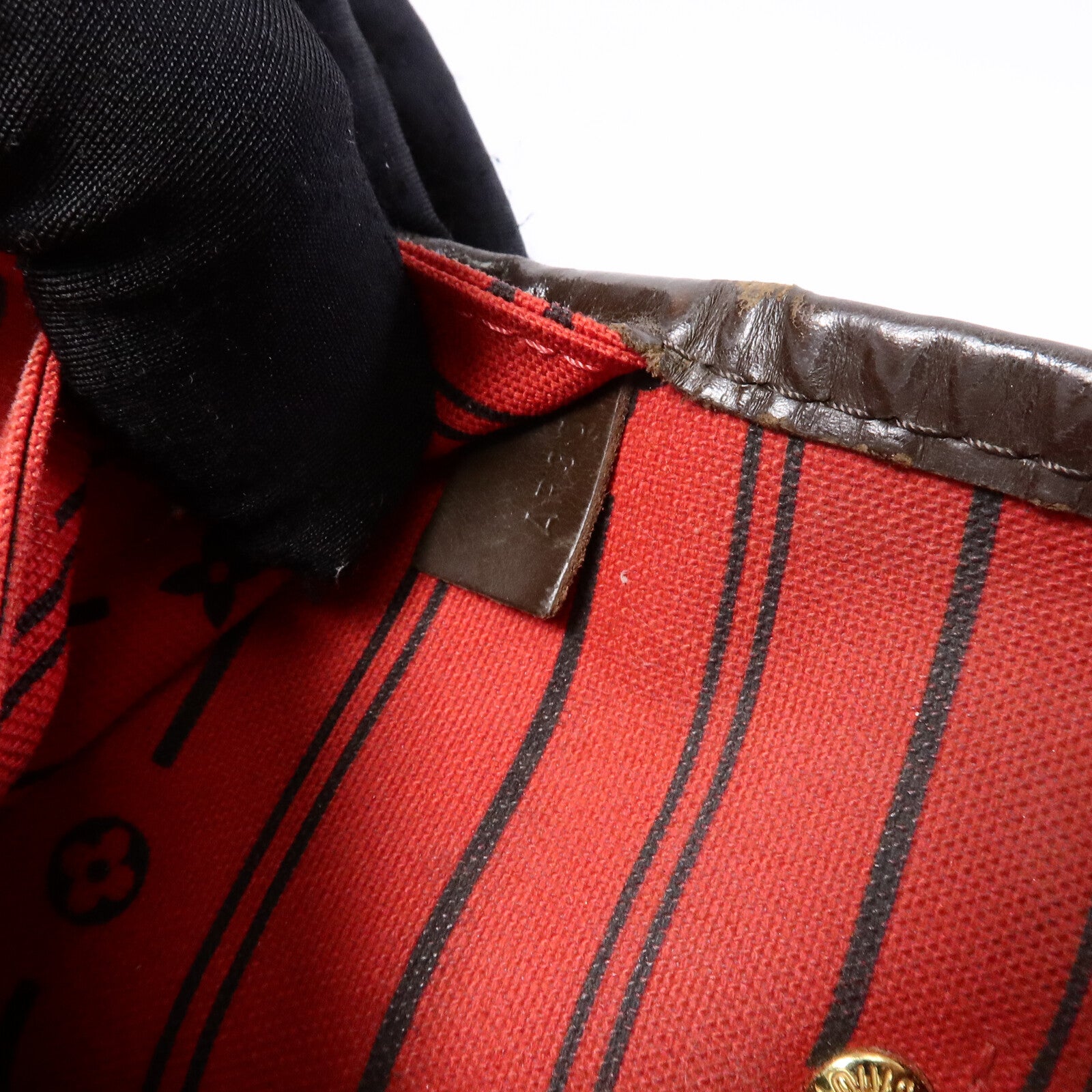 LOUIS VUITTON Damier Neverfull MM金扣肩背袋/手挽袋