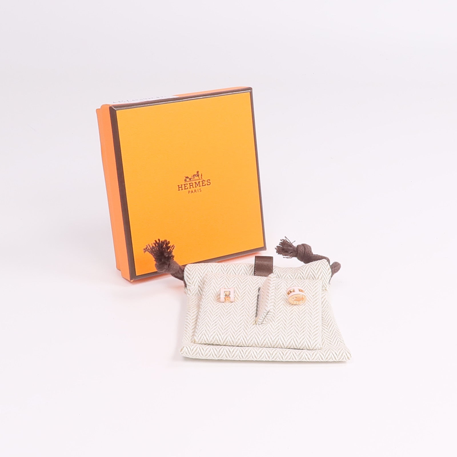 HERMES 金屬Mini Pop H Earrings耳環Rose Dragee