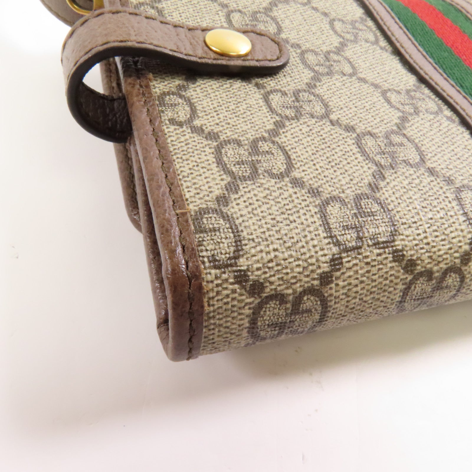 GUCCI GG GHW Shoulder Bag 645082 Coated Canvas Brown