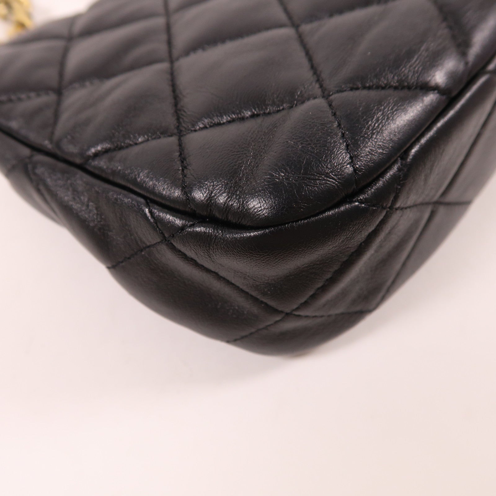 CHANEL 羊皮皮革Flap Shoulder Bag金扣鏈帶肩背袋