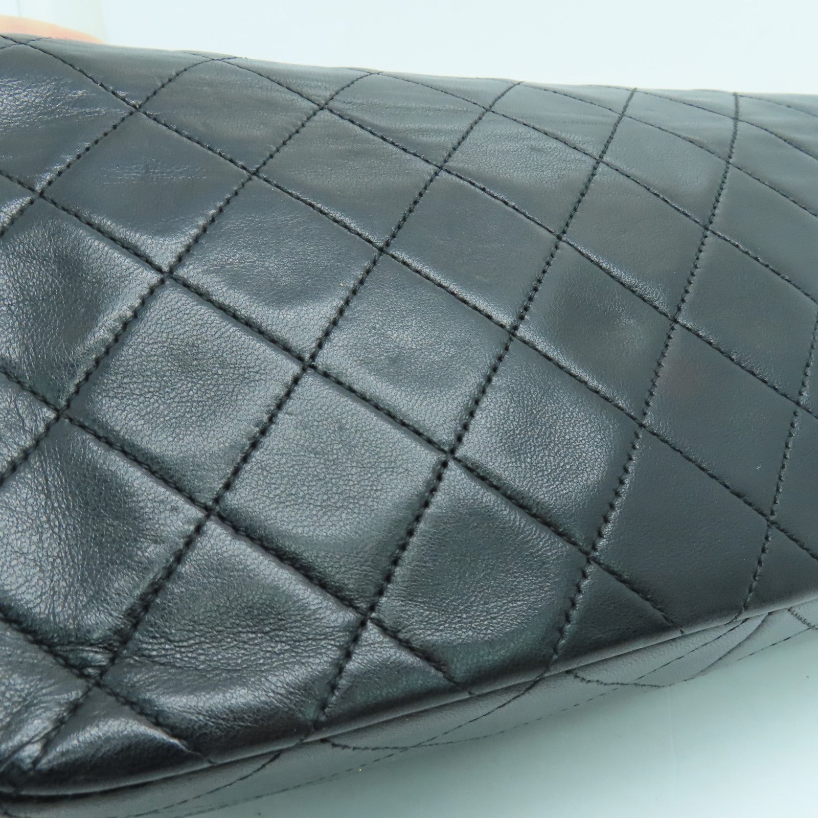 CHANEL 【激減優惠】菱格羊皮皮革Chain Shoulder金扣肩背袋黑色