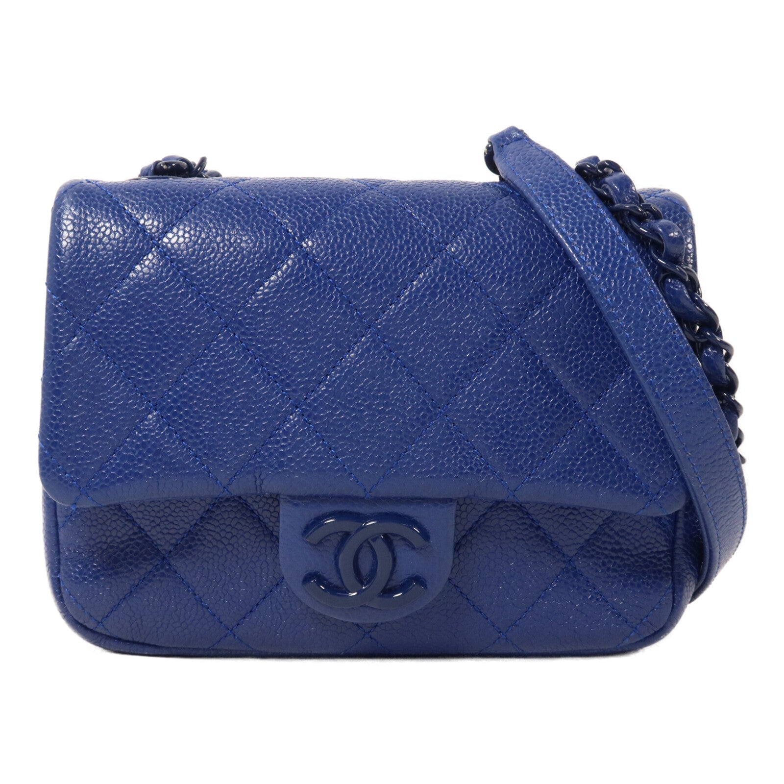 CHANEL 牛皮皮革Mini Square Flap Bag鏈帶肩背袋