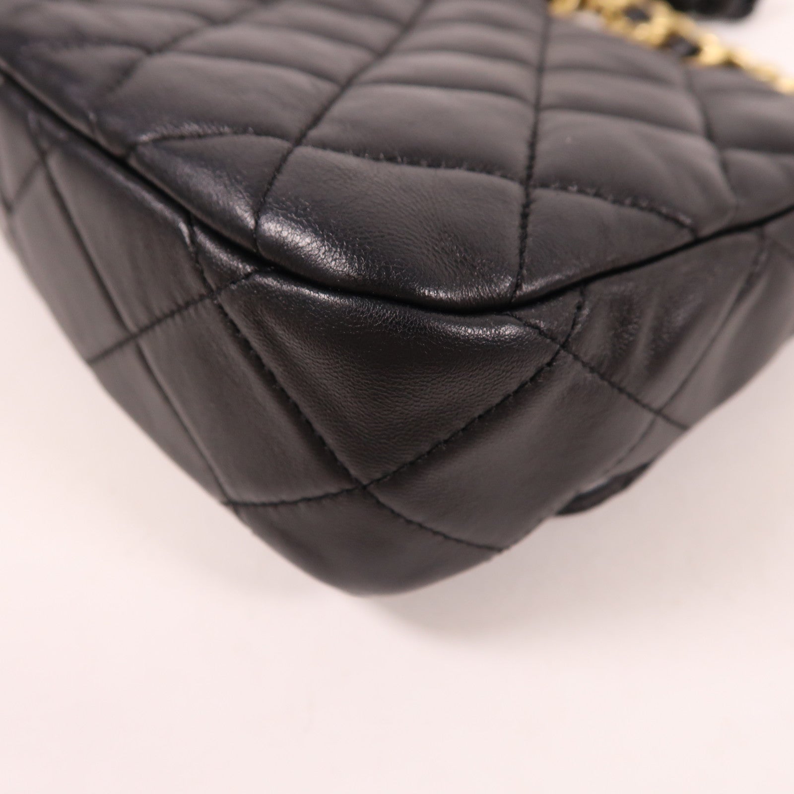CHANEL 羊皮皮革Flap Shoulder Bag金扣鏈帶肩背袋