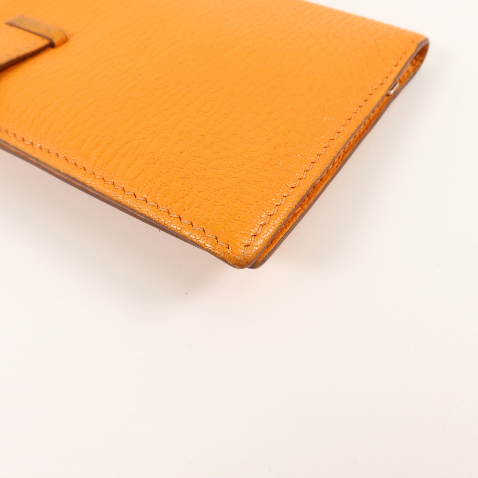 HERMES Chevre皮革Bearn Long Wallet長錢包Apricot