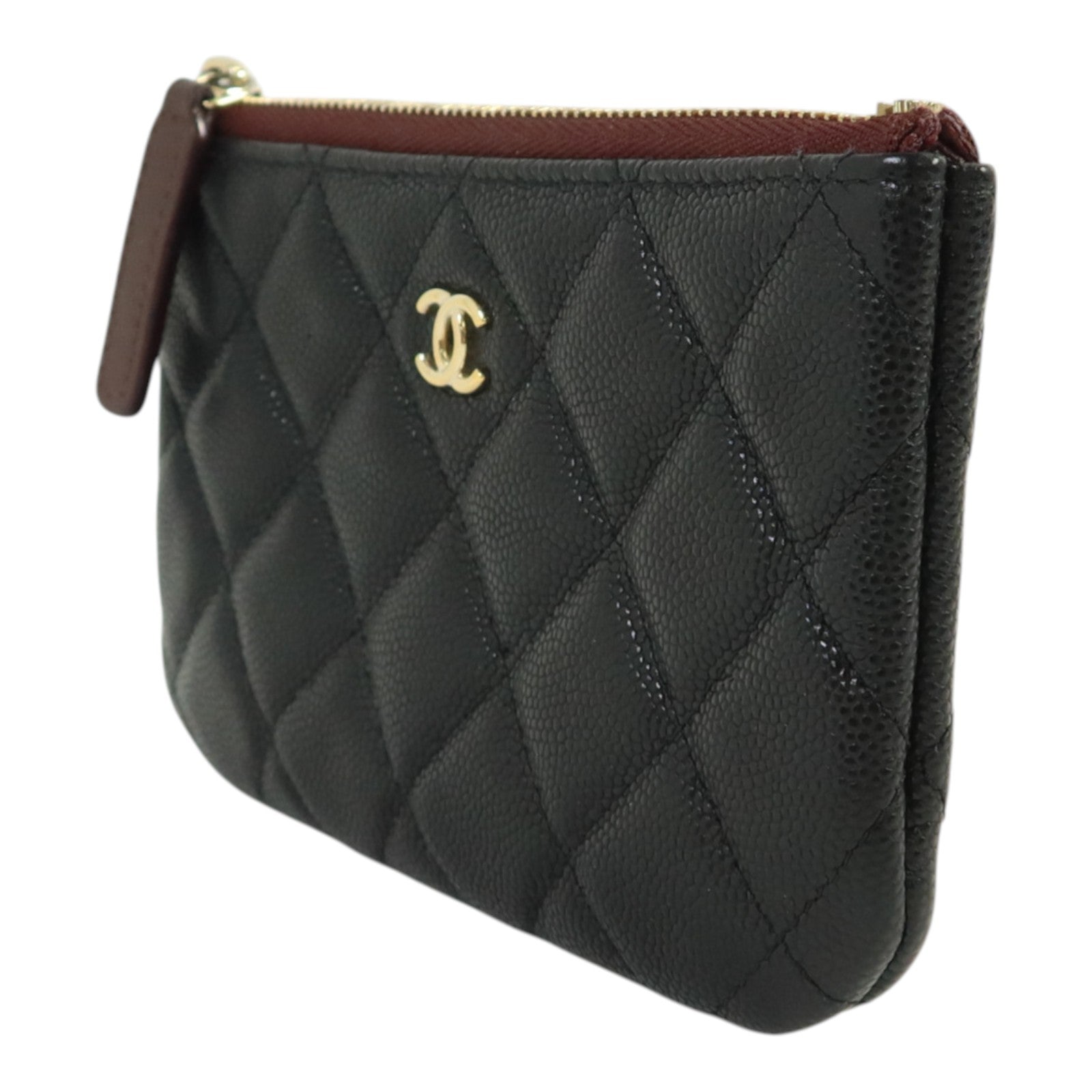 CHANEL 牛皮皮革Classic Small Zipper Pouch金扣錢包