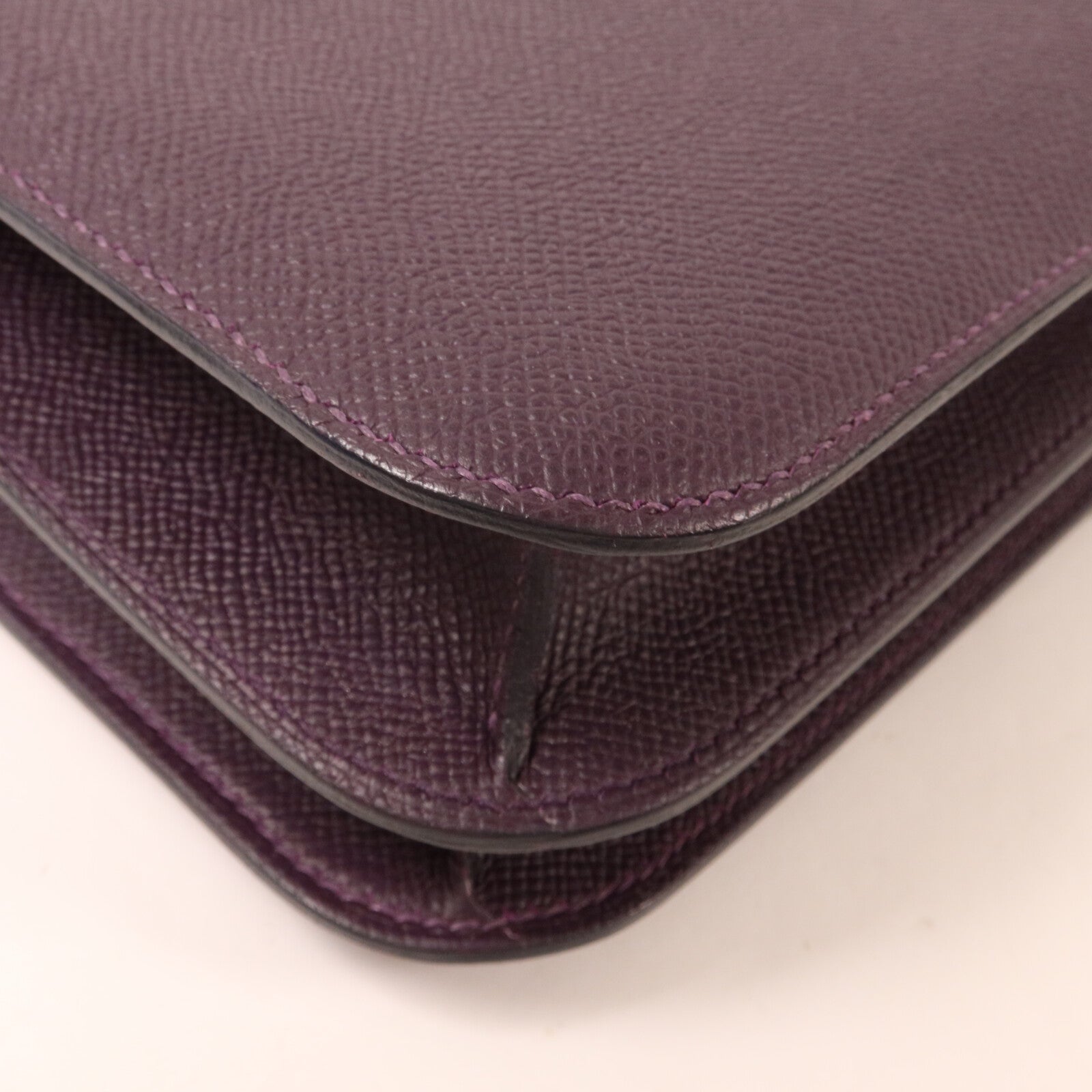 HERMES Epsom皮革Constance 24肩背袋Raisin