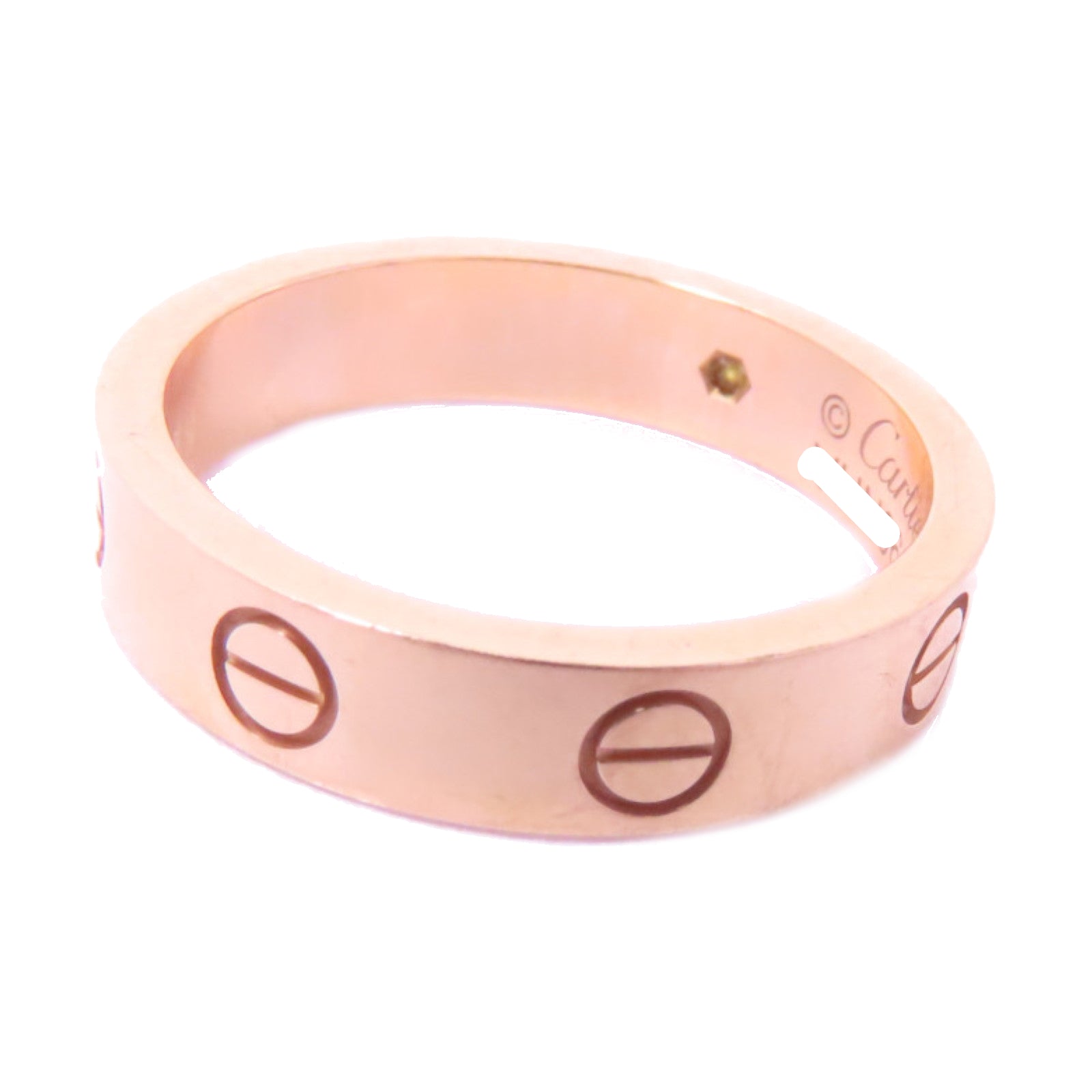 CARTIER 18K玫瑰金Love Diamond Ring鑽石戒指Cartier#51/US#5.75